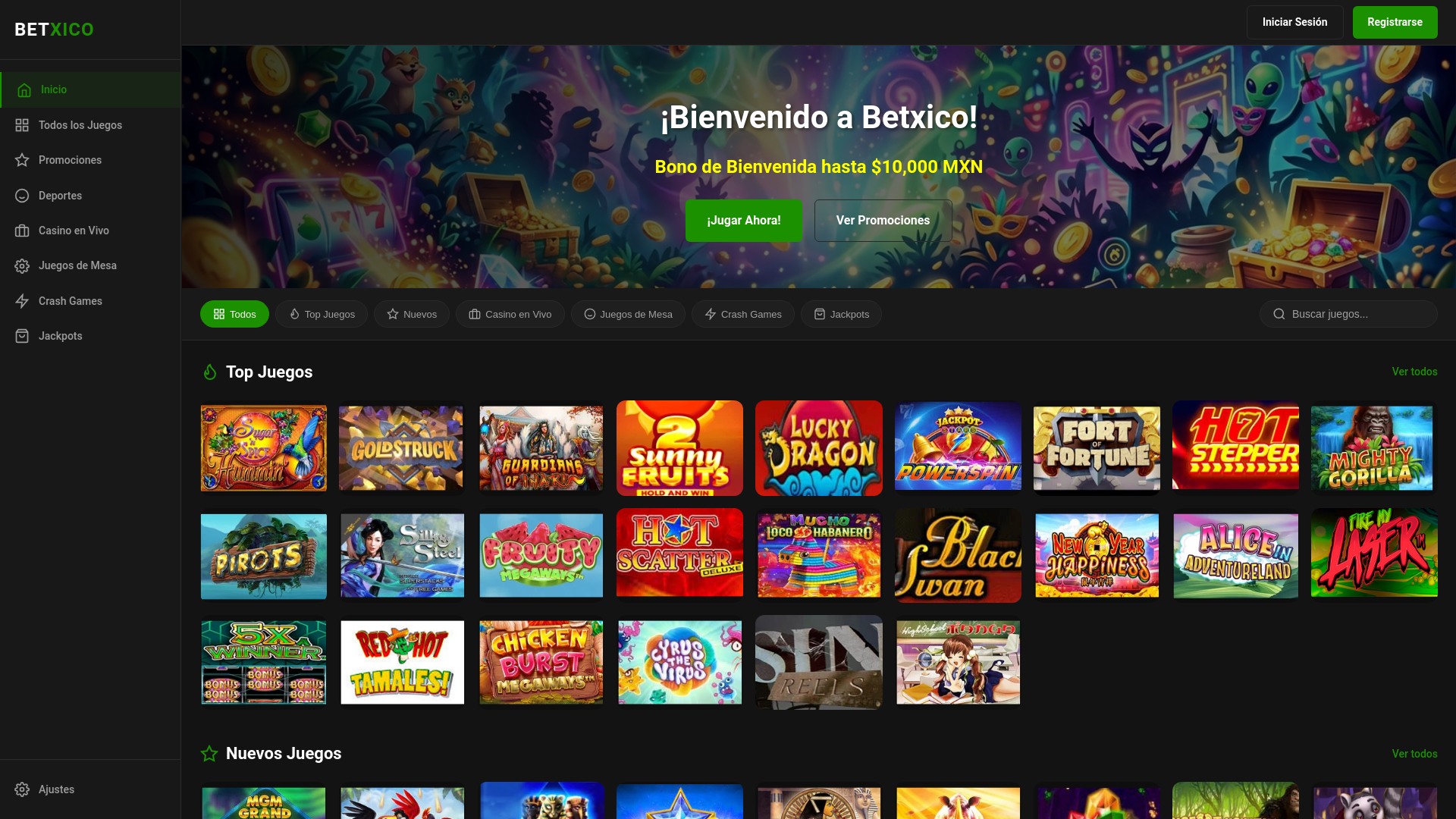 website screenshot of https://betxico-mx.com.mx/