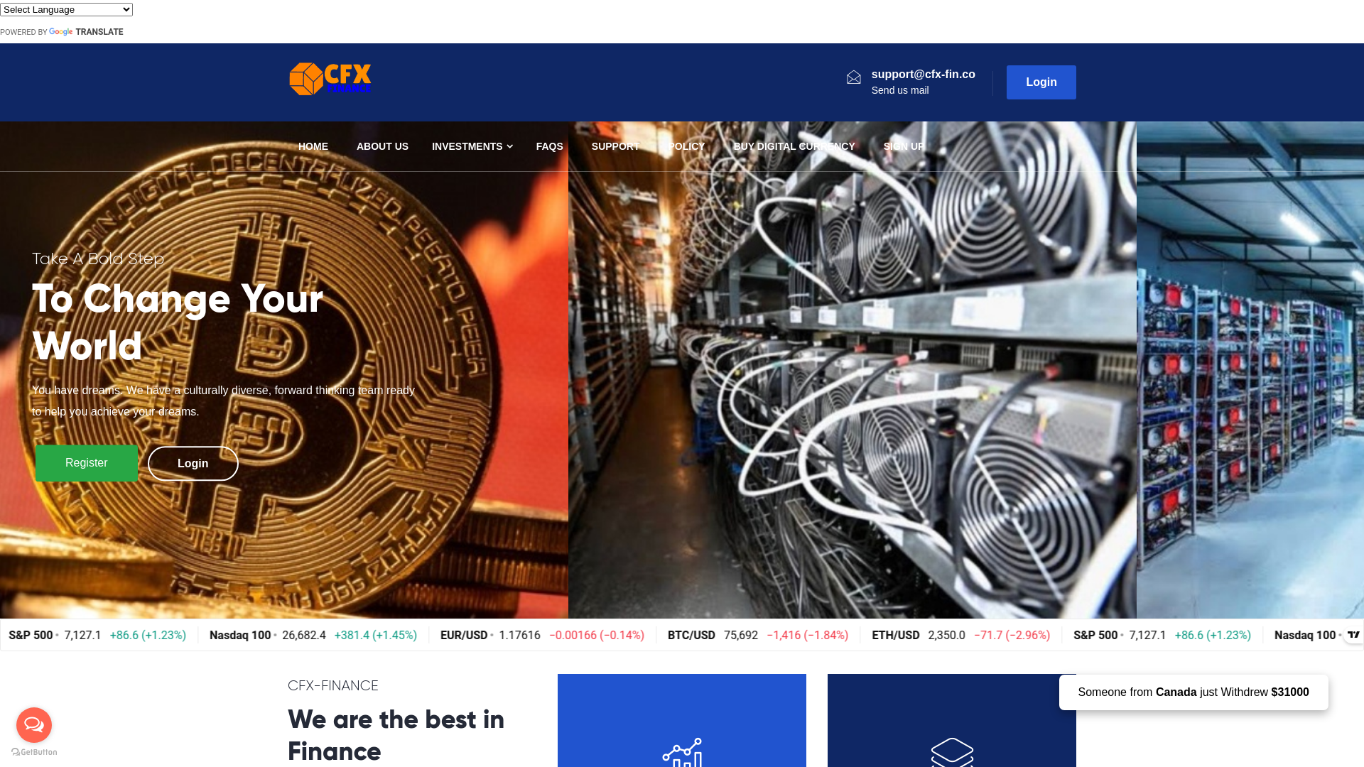 website screenshot of https://cfx-fin.com/