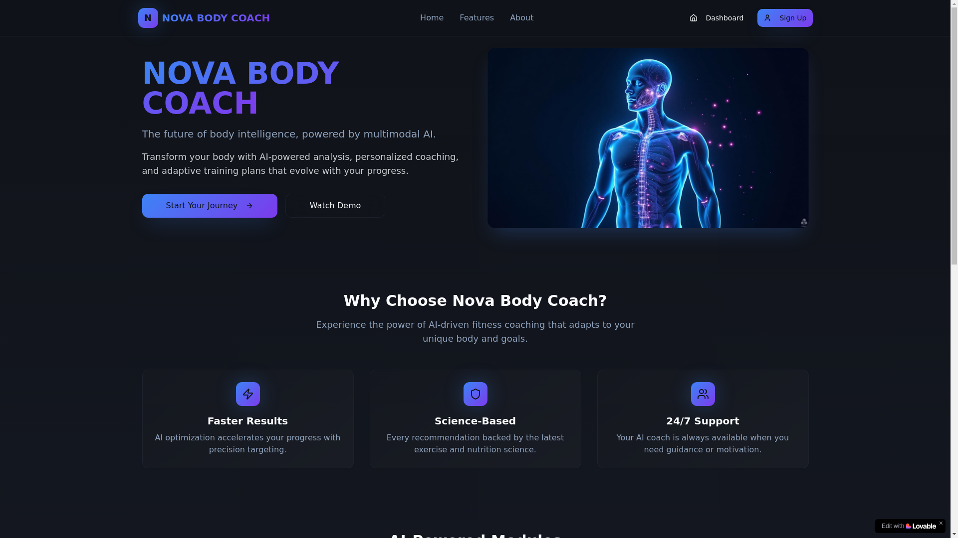 website screenshot of https://novabodycoach.com/