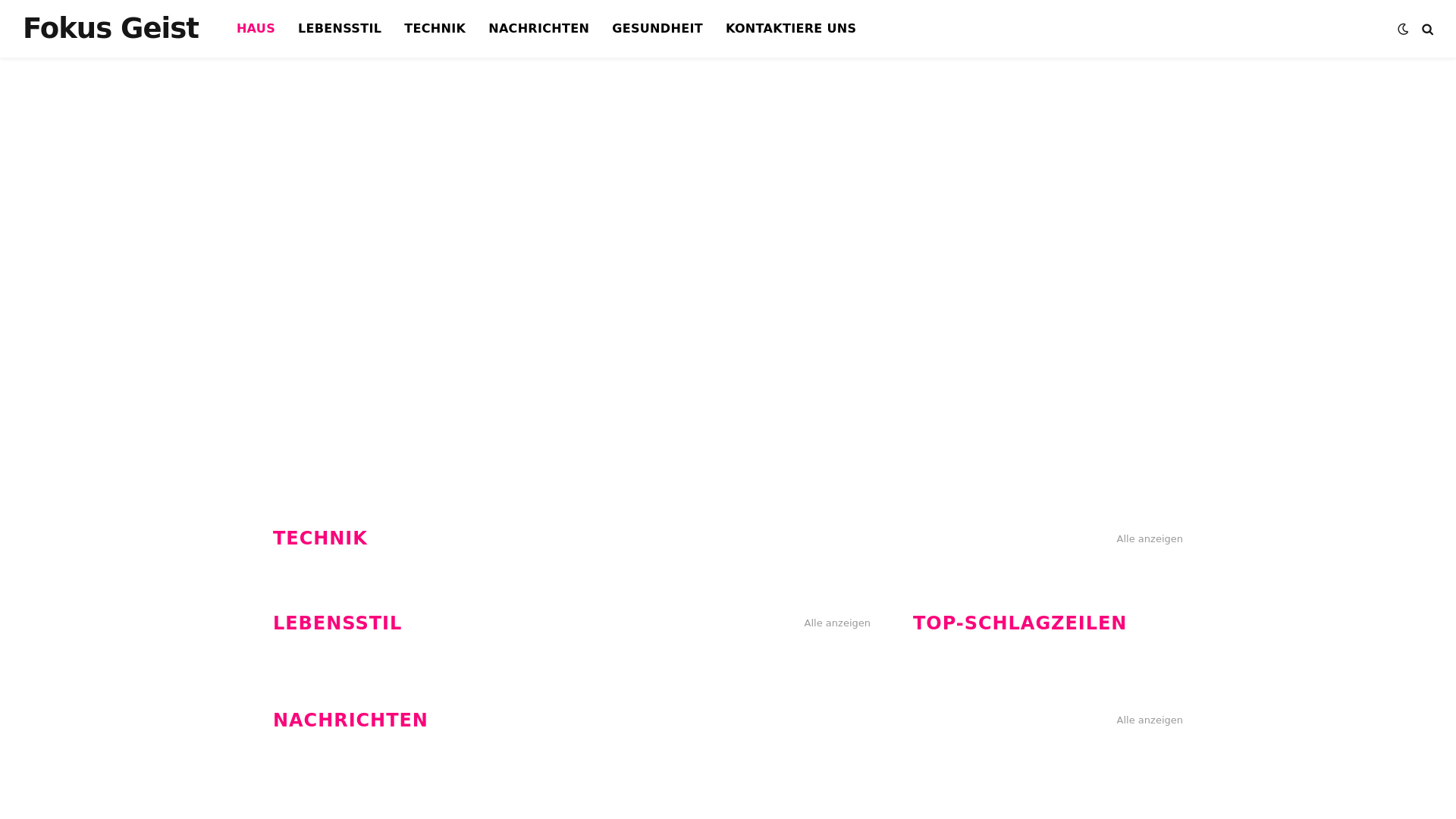 website screenshot of https://fokusgeist.de
