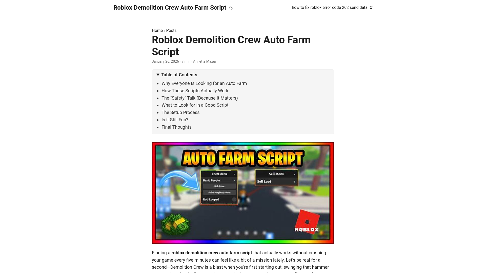 website screenshot of https://robloxdemolitioncrewautofarmscript.pages.dev/