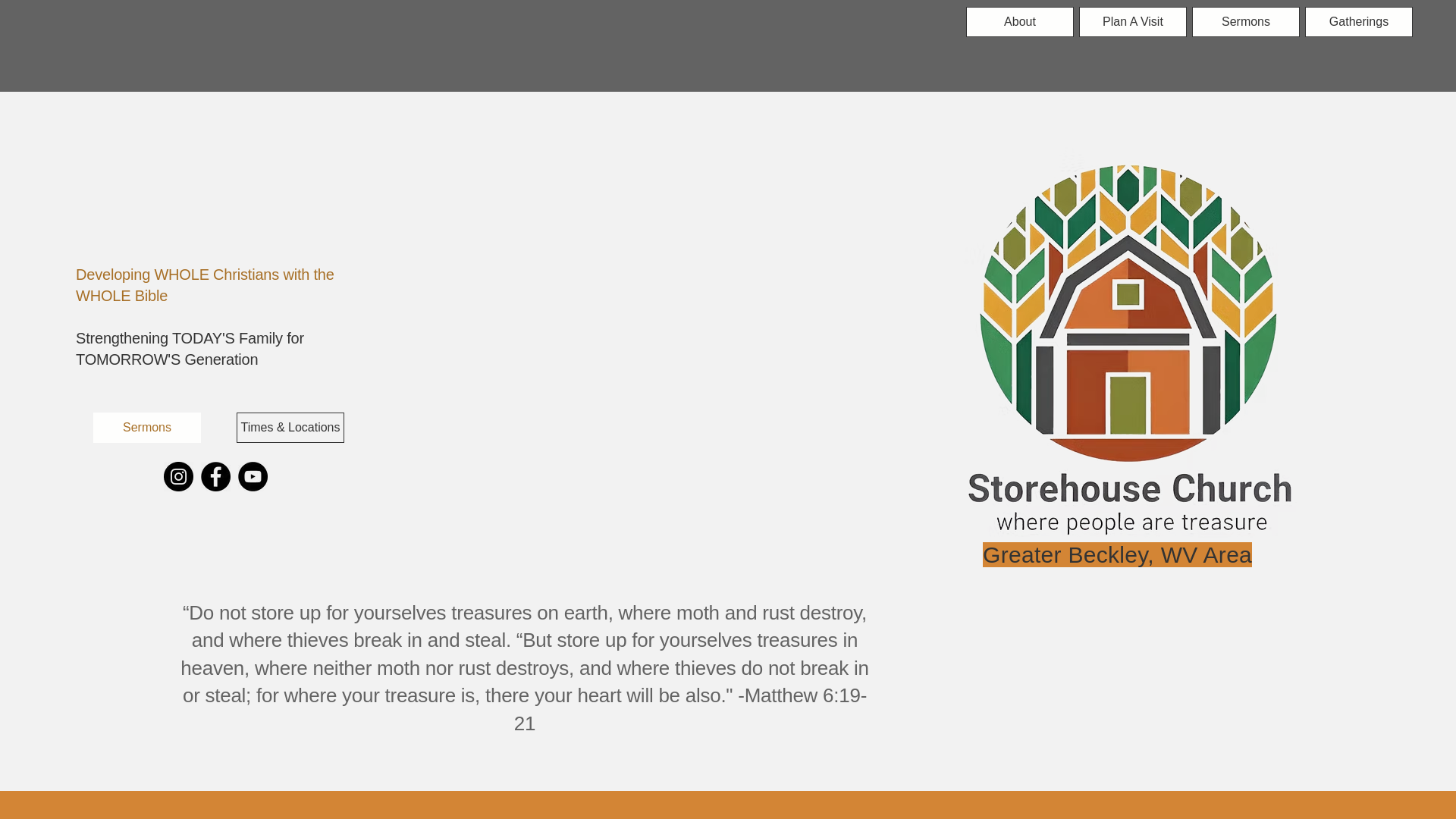 website screenshot of https://storehousechurches.com