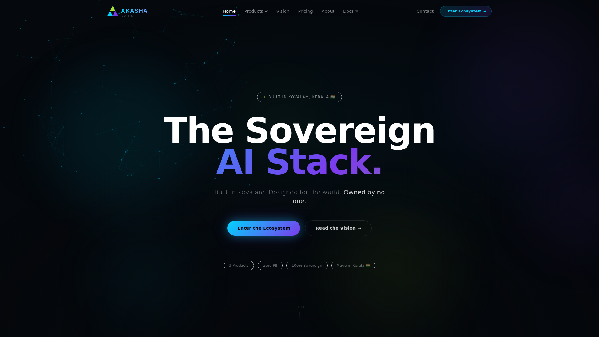 website screenshot of https://akashalabs.cloud/