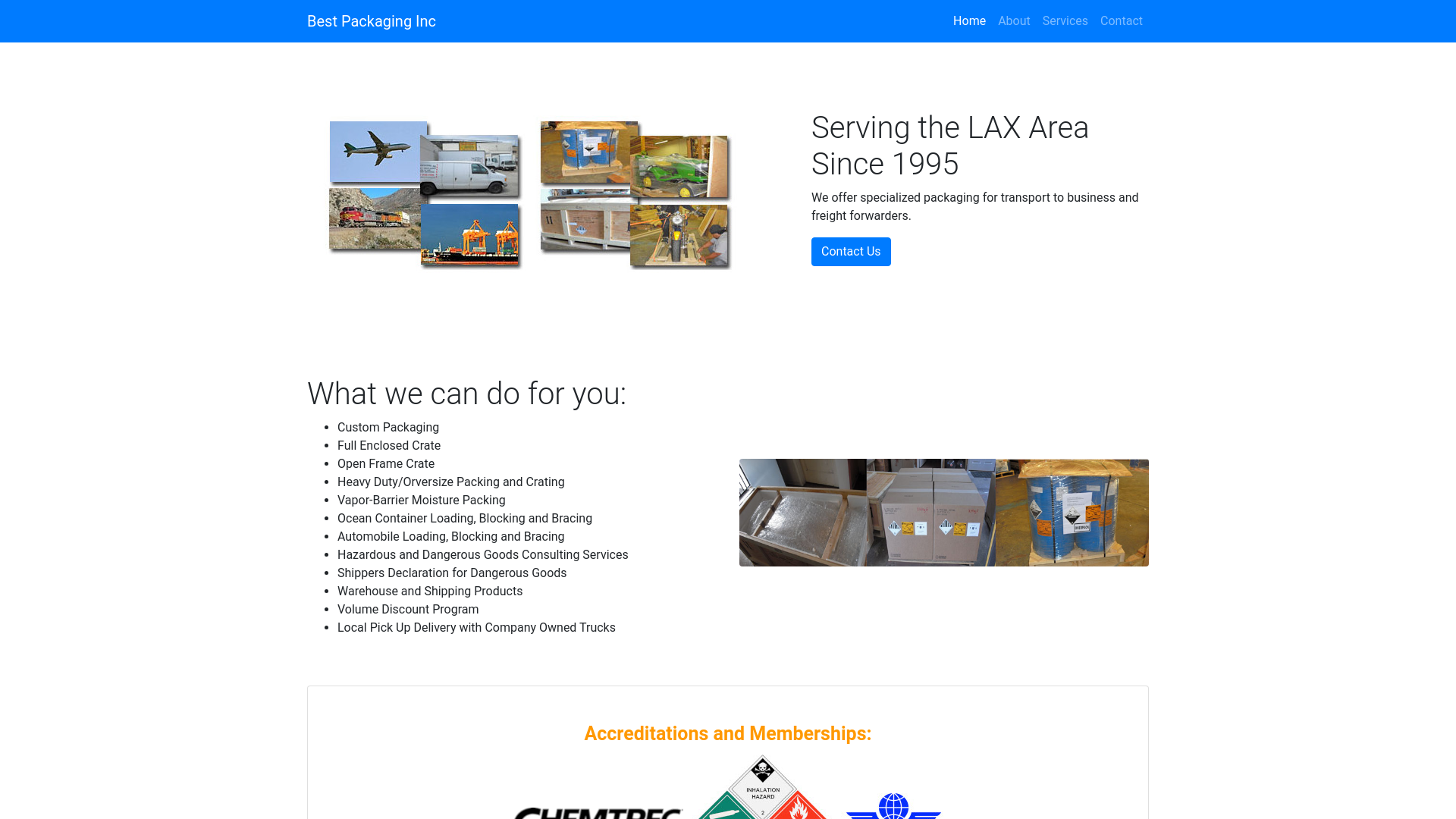 website screenshot of https://bestpackaginginc.net/