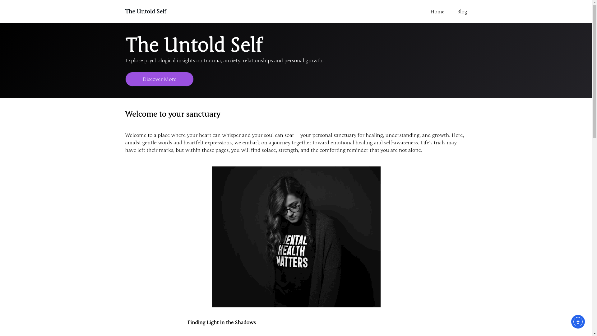 website screenshot of https://theuntoldself.com/