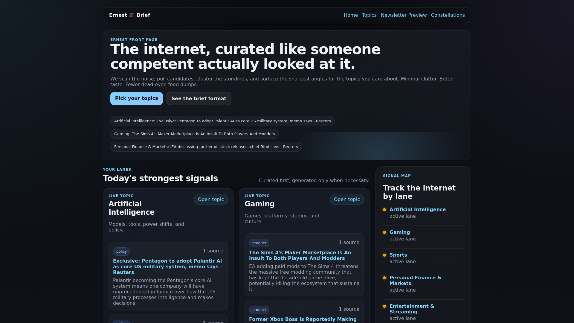 website screenshot of https://ernest-web.pages.dev/