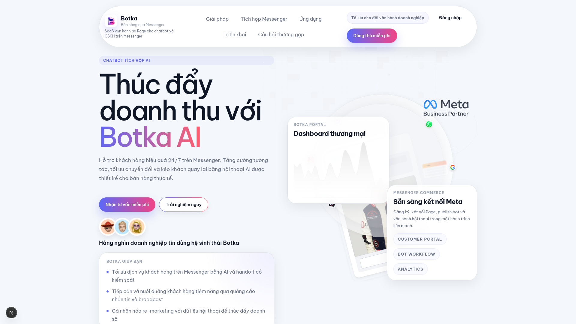 website screenshot of https://botka.vn/