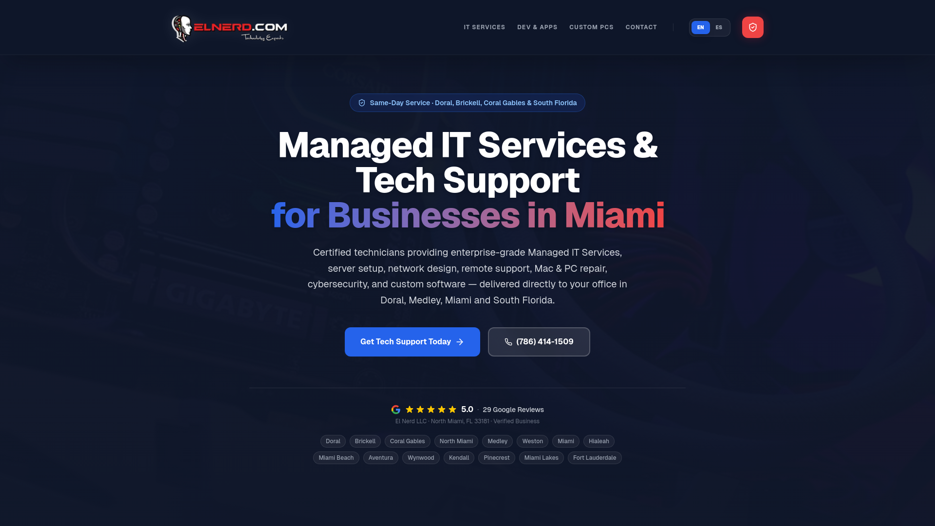 website screenshot of https://elnerd.com/