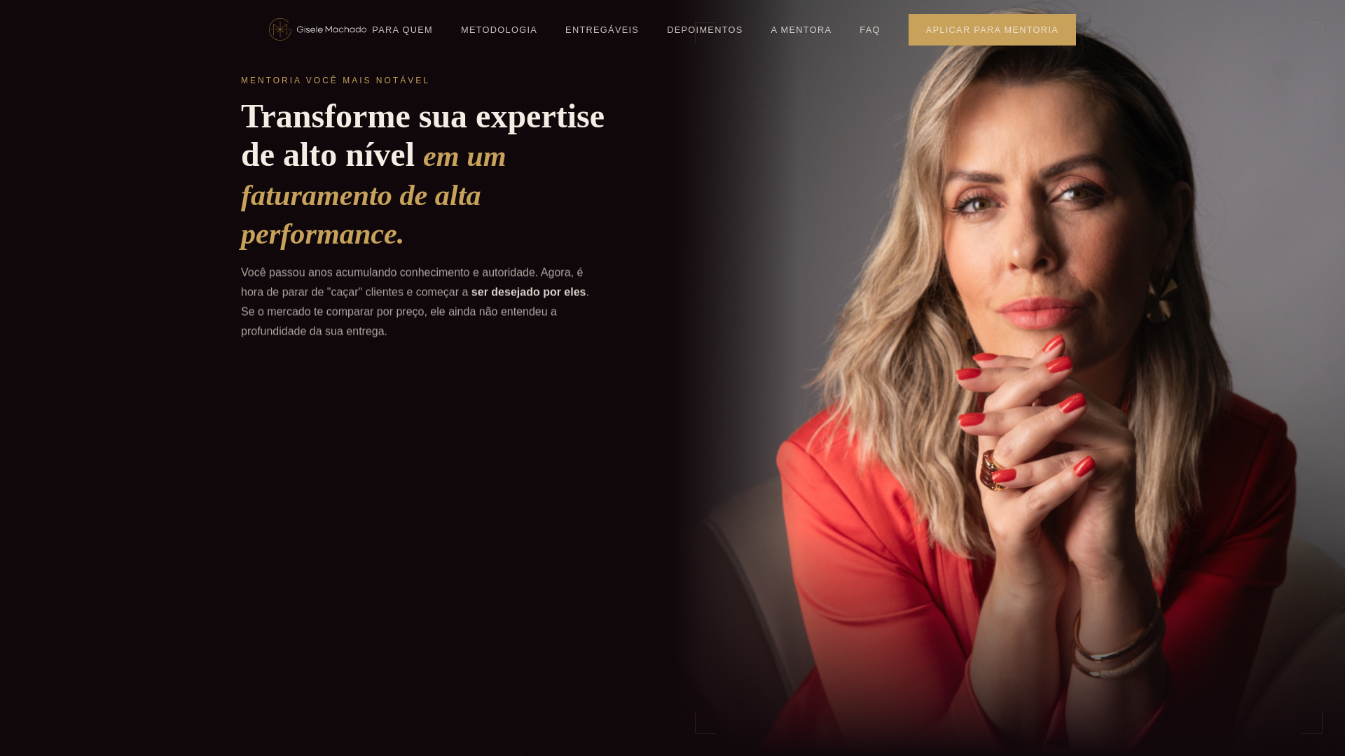 website screenshot of https://mentoriavocemaisnotavel.com.br