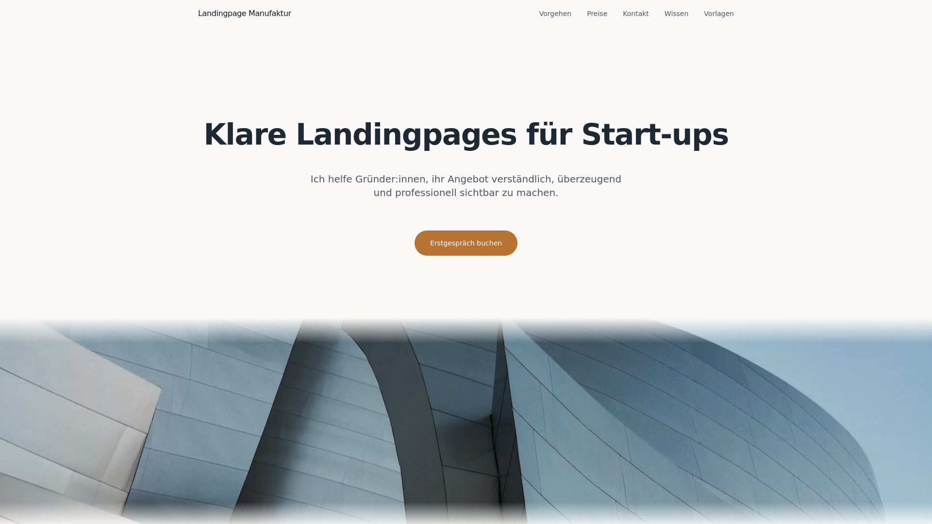 website screenshot of https://landingpage-manufaktur.de/