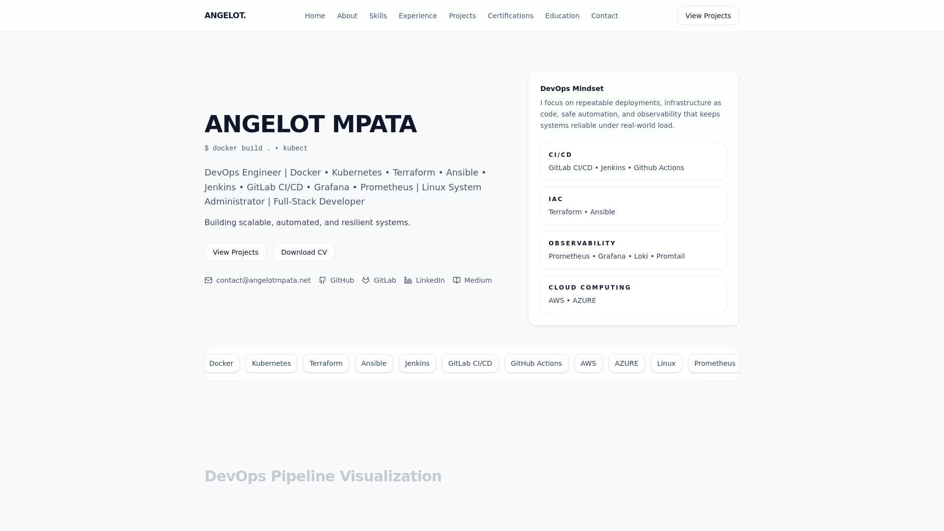 website screenshot of https://angelotmpata.net/