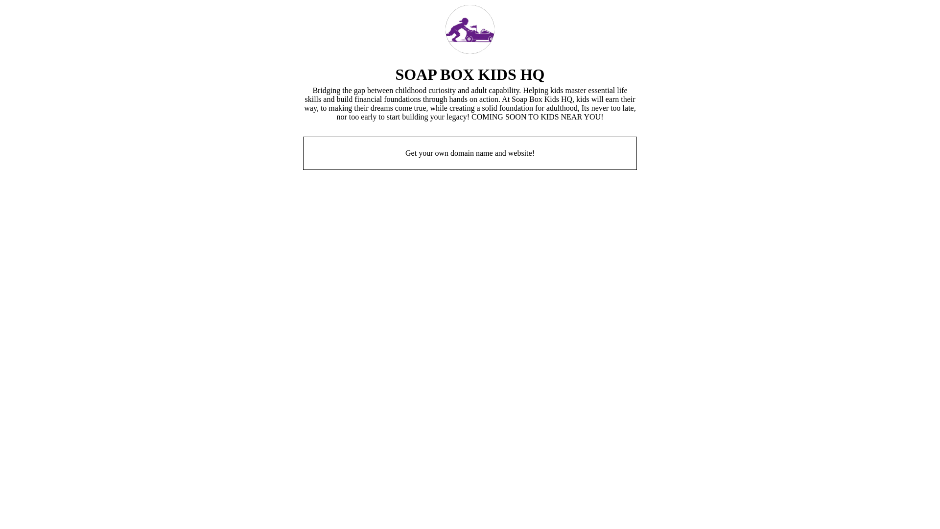 website screenshot of https://soapboxkidshq.com/