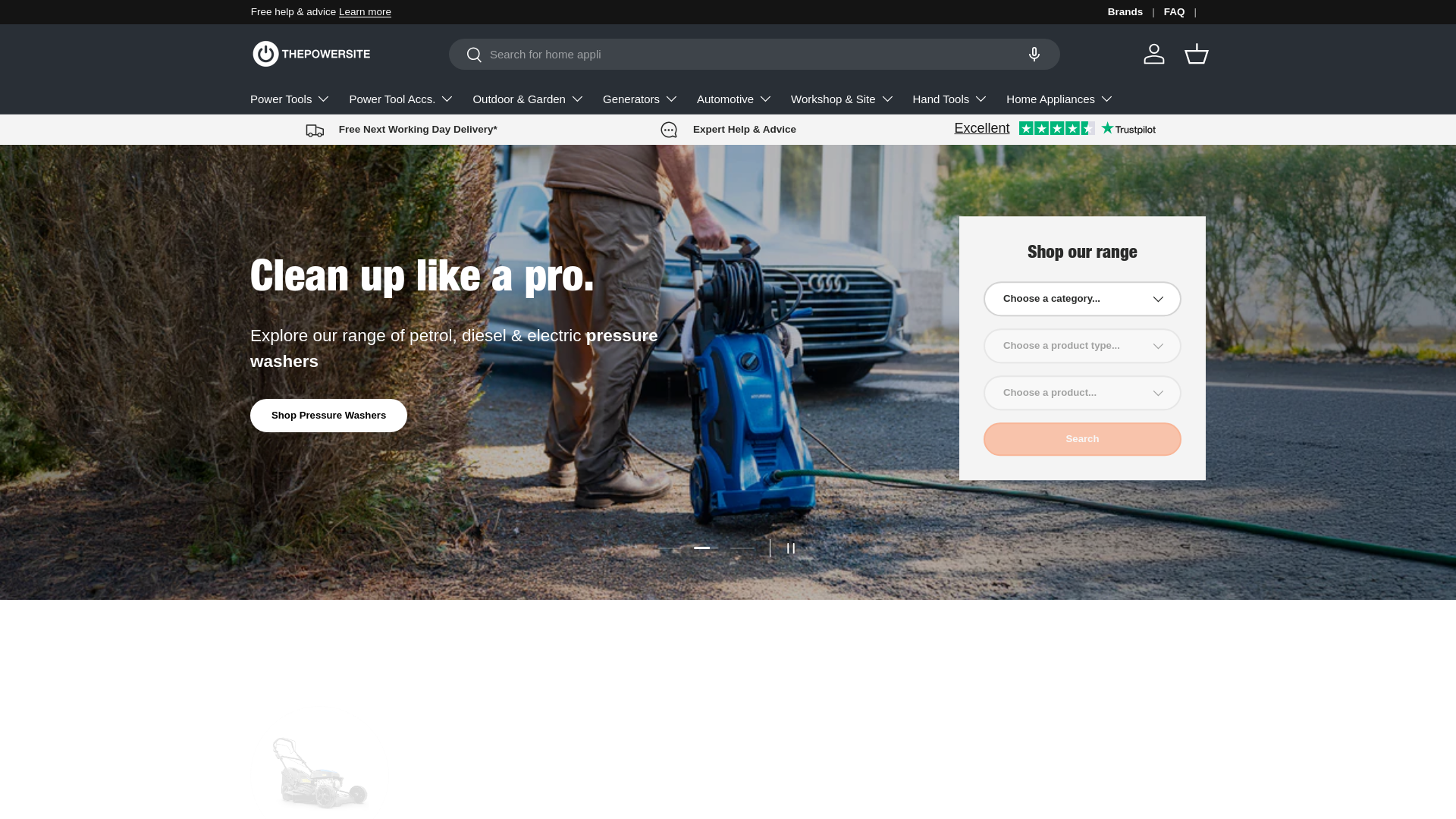website screenshot of https://thepowersite.co.uk