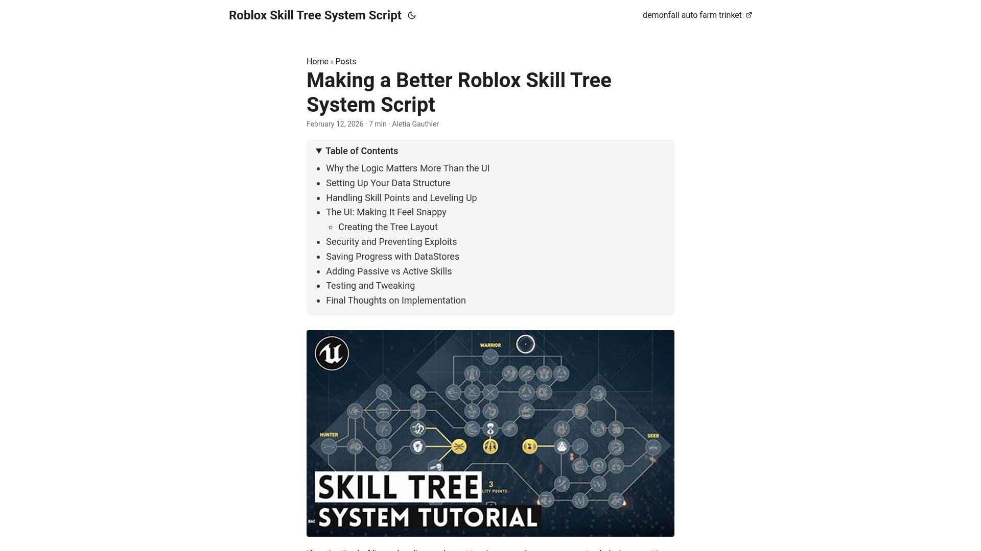 website screenshot of https://roblox-skill-tree-system-script.pages.dev/