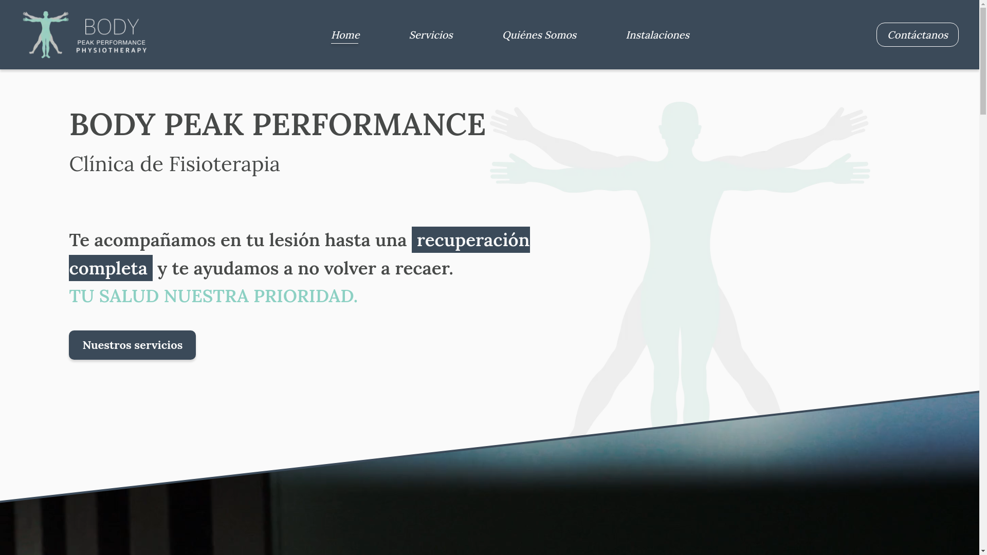 website screenshot of https://bodypeakperformance.es/
