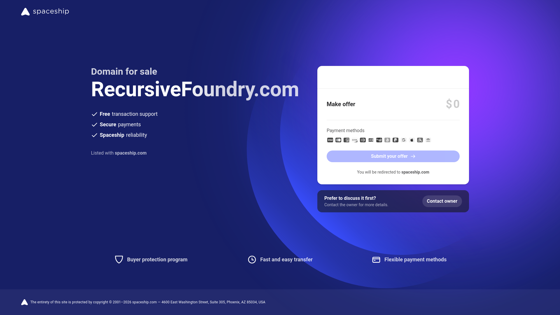 website screenshot of https://recursivefoundry.com/