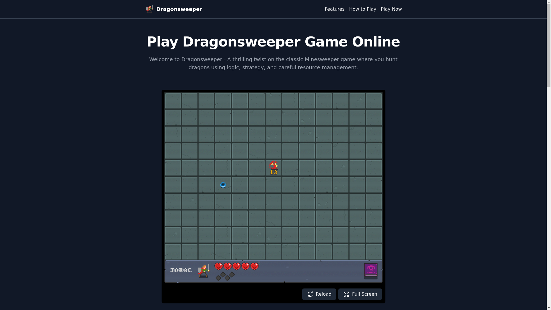 website screenshot of https://dragonsweeper-6iu.pages.dev/
