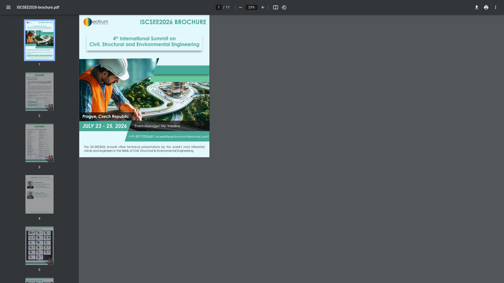 website screenshot of https://spectrumconferences.com/cms/pdfs/ISCSEE2026-brochure.pdf