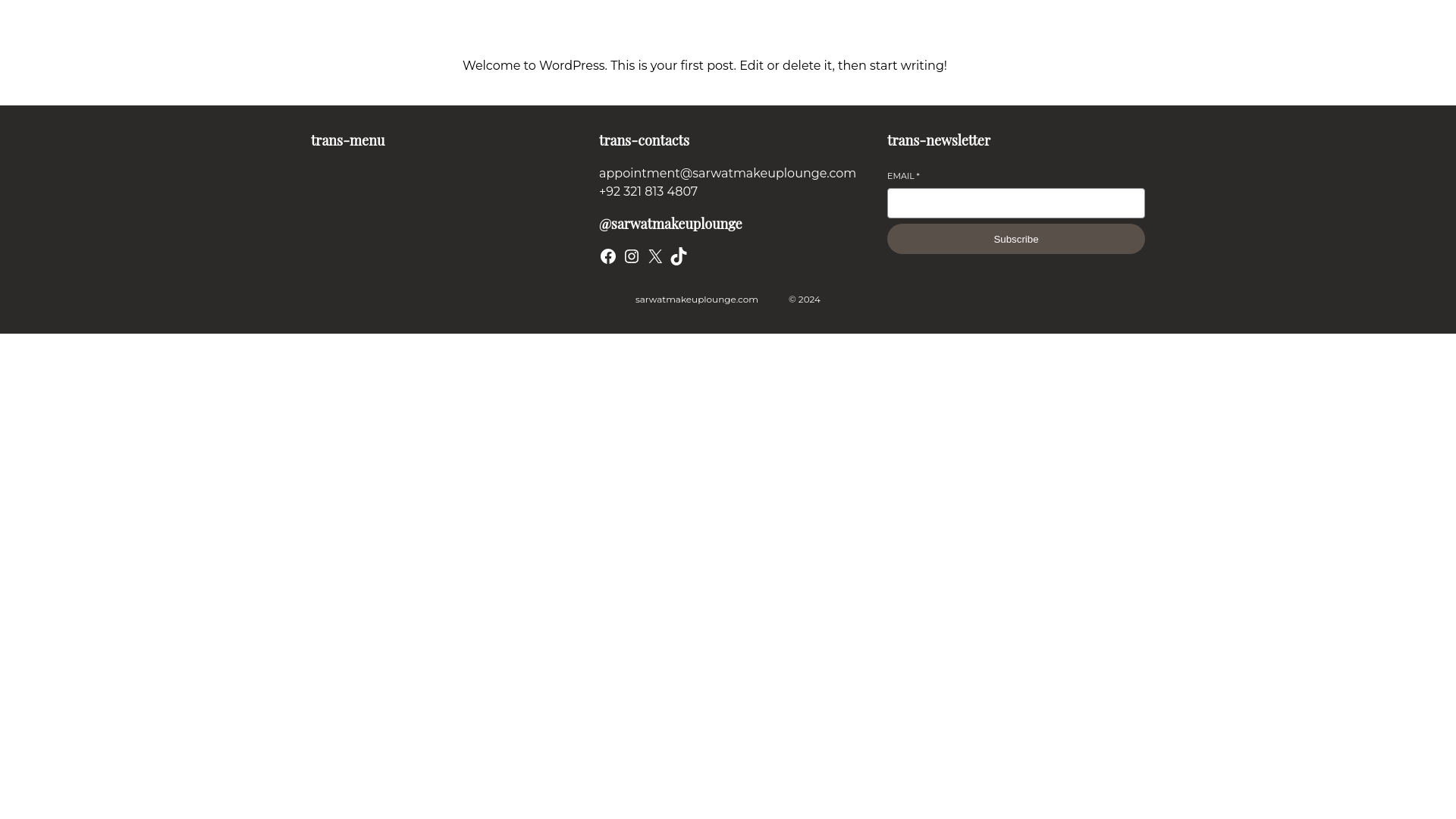 website screenshot of https://sarwatmakeuplounge.com/