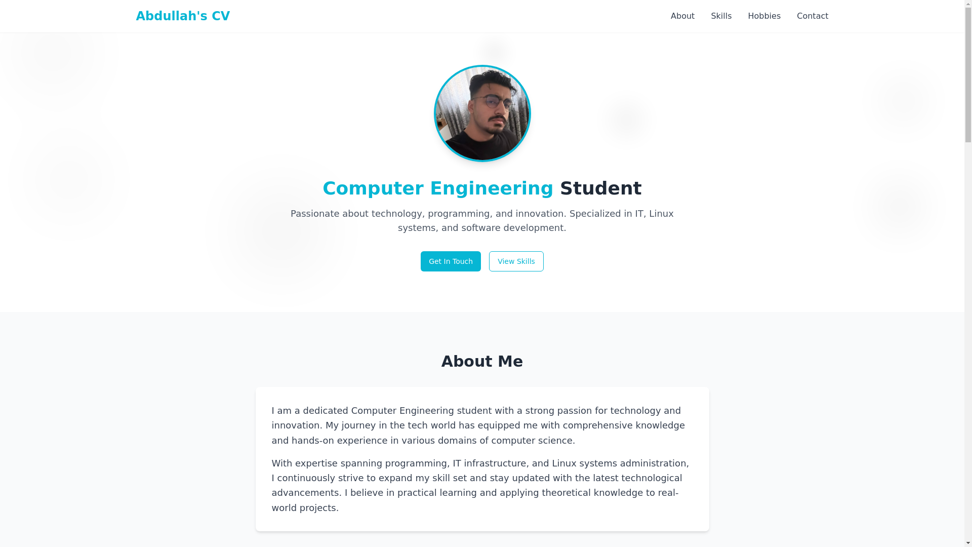 website screenshot of https://abdullahcv.pages.dev/