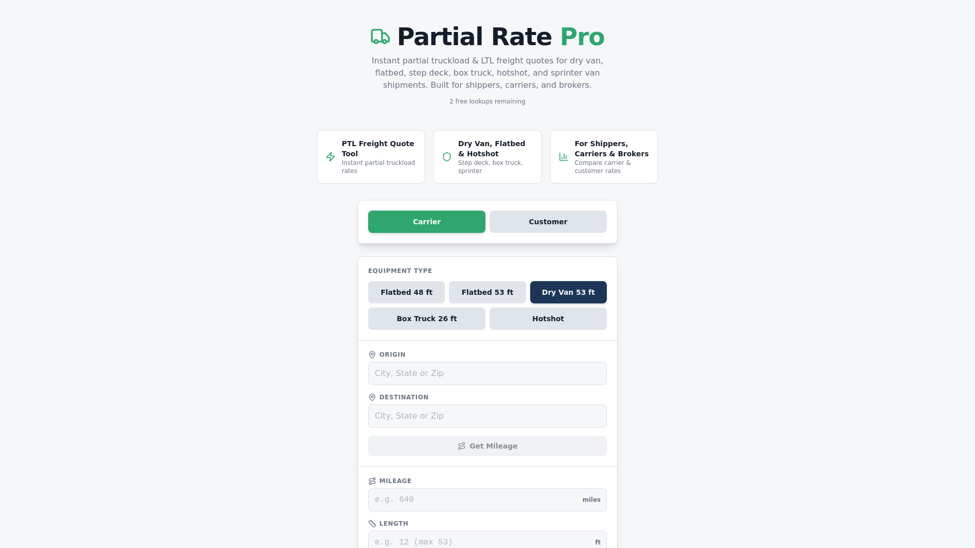 website screenshot of https://partialrateiq.online/