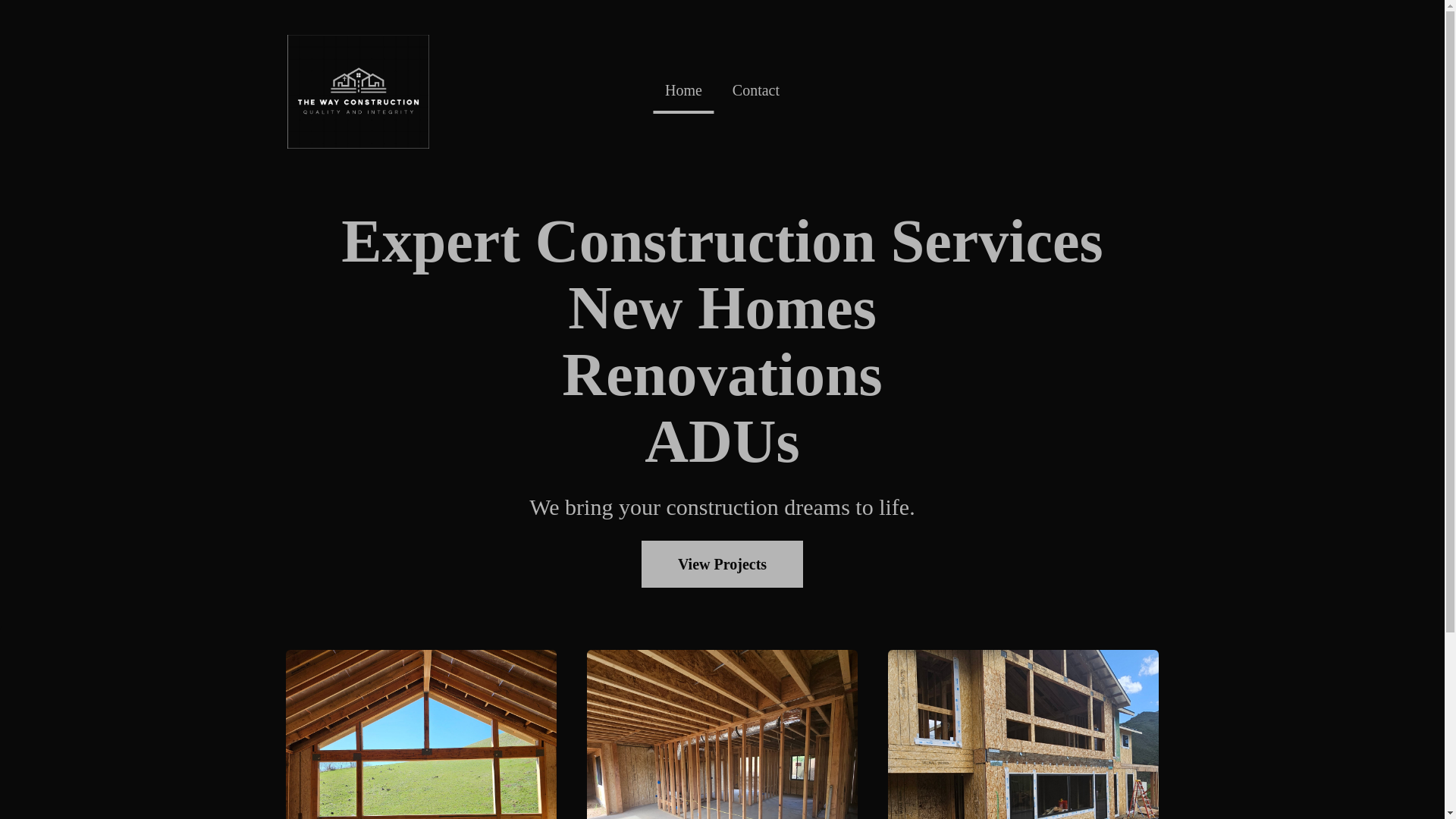 website screenshot of https://theway-construction.com/