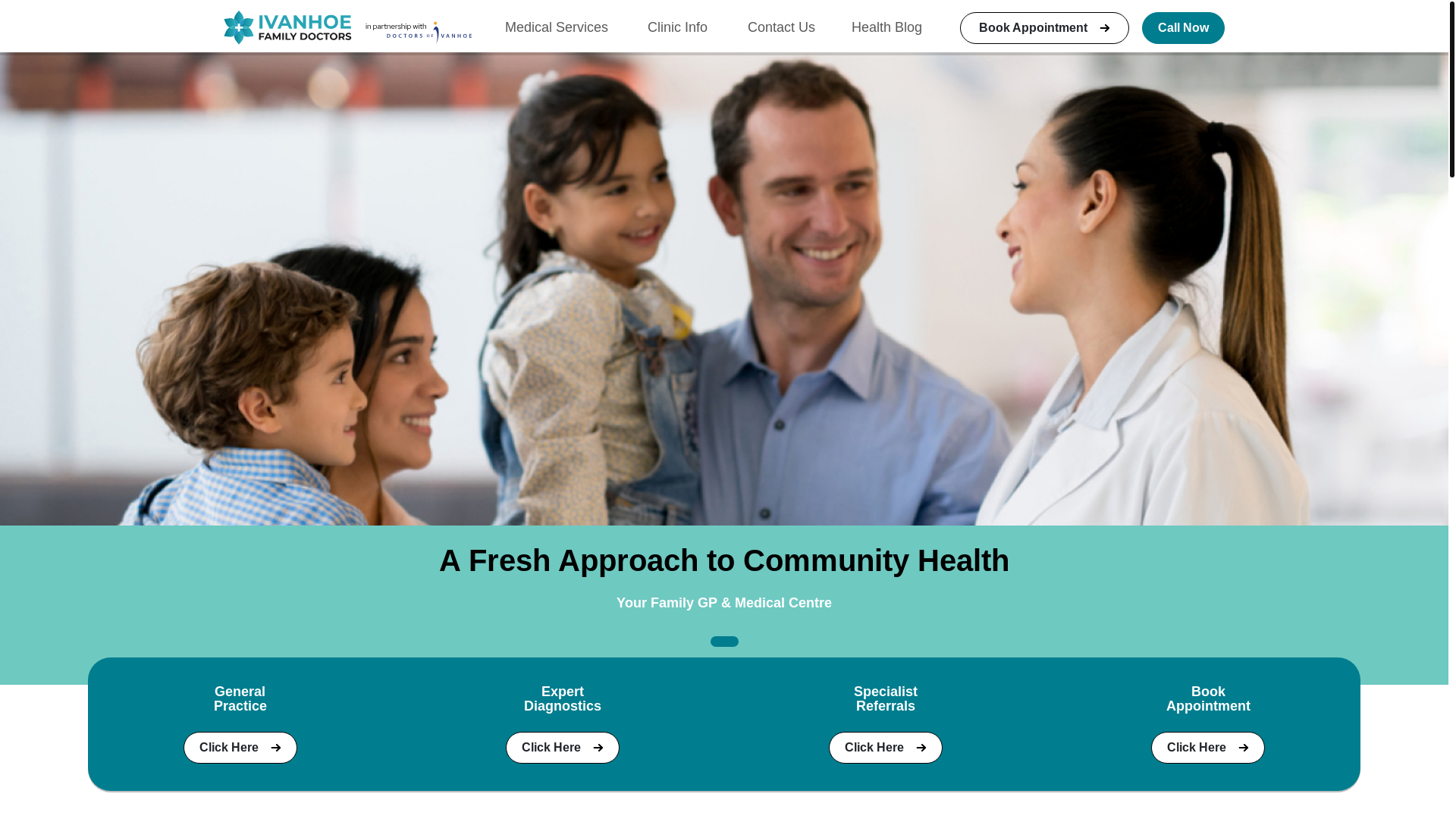 website screenshot of https://ivanhoefamilydoctors.online/