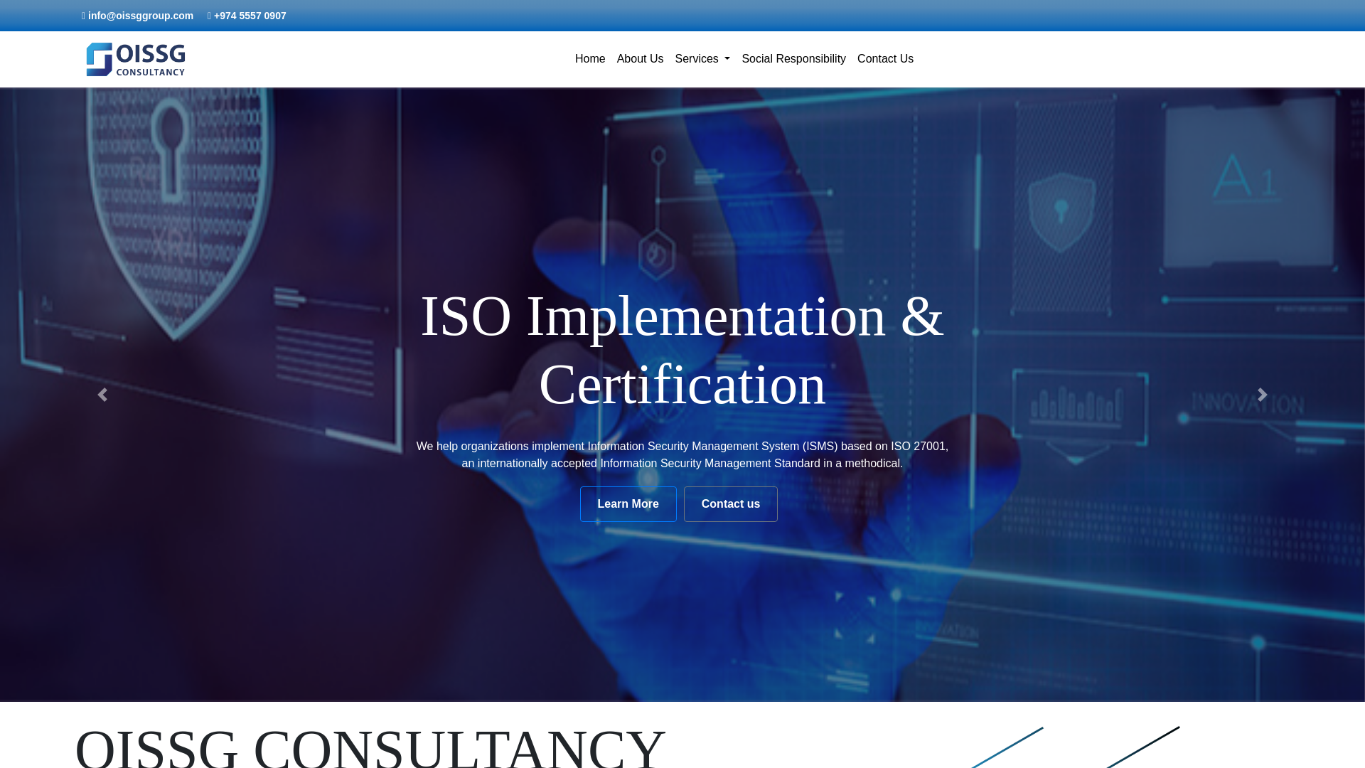 website screenshot of https://oissggroup.com/
