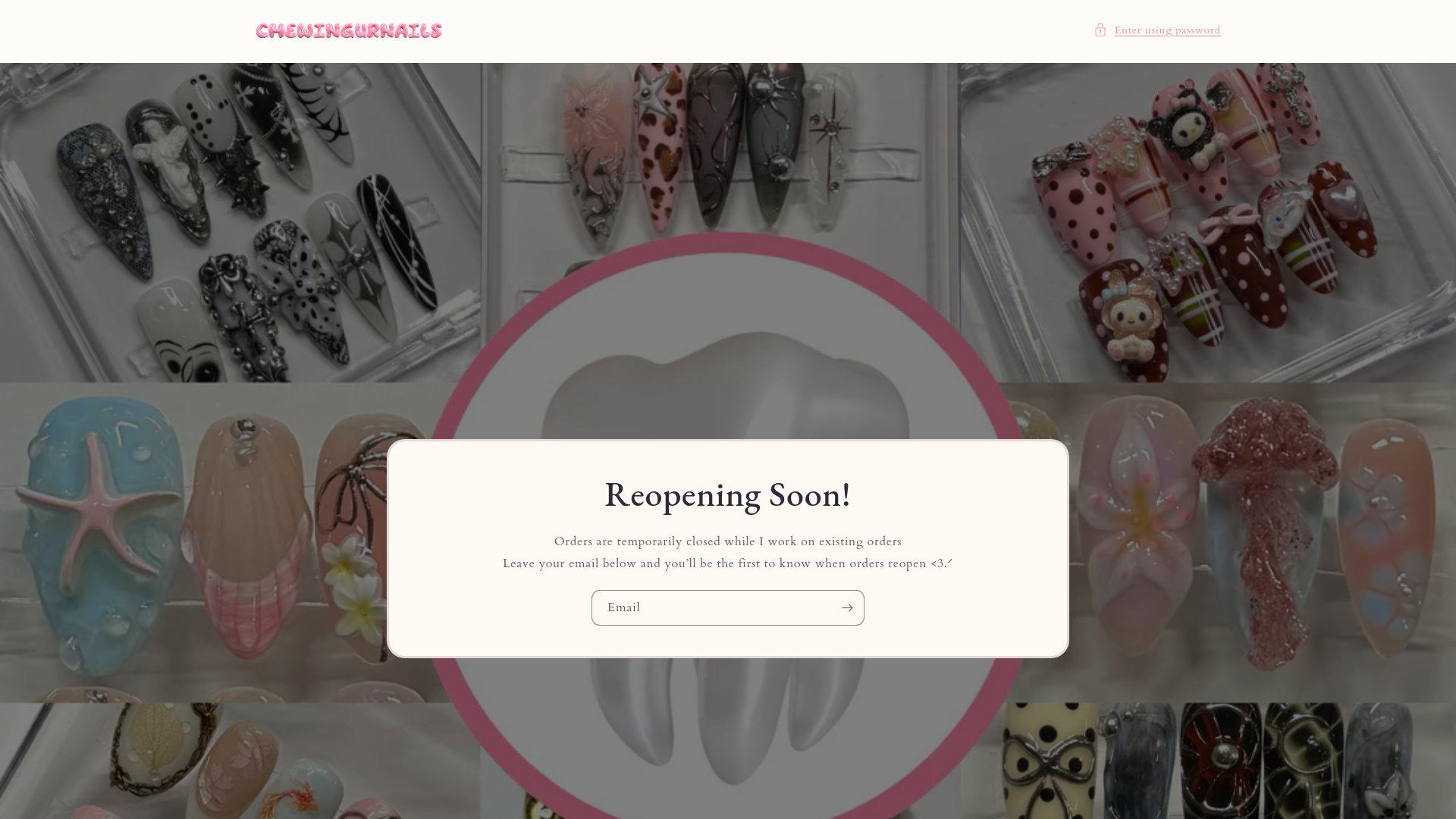 website screenshot of https://chewingurnails.com/