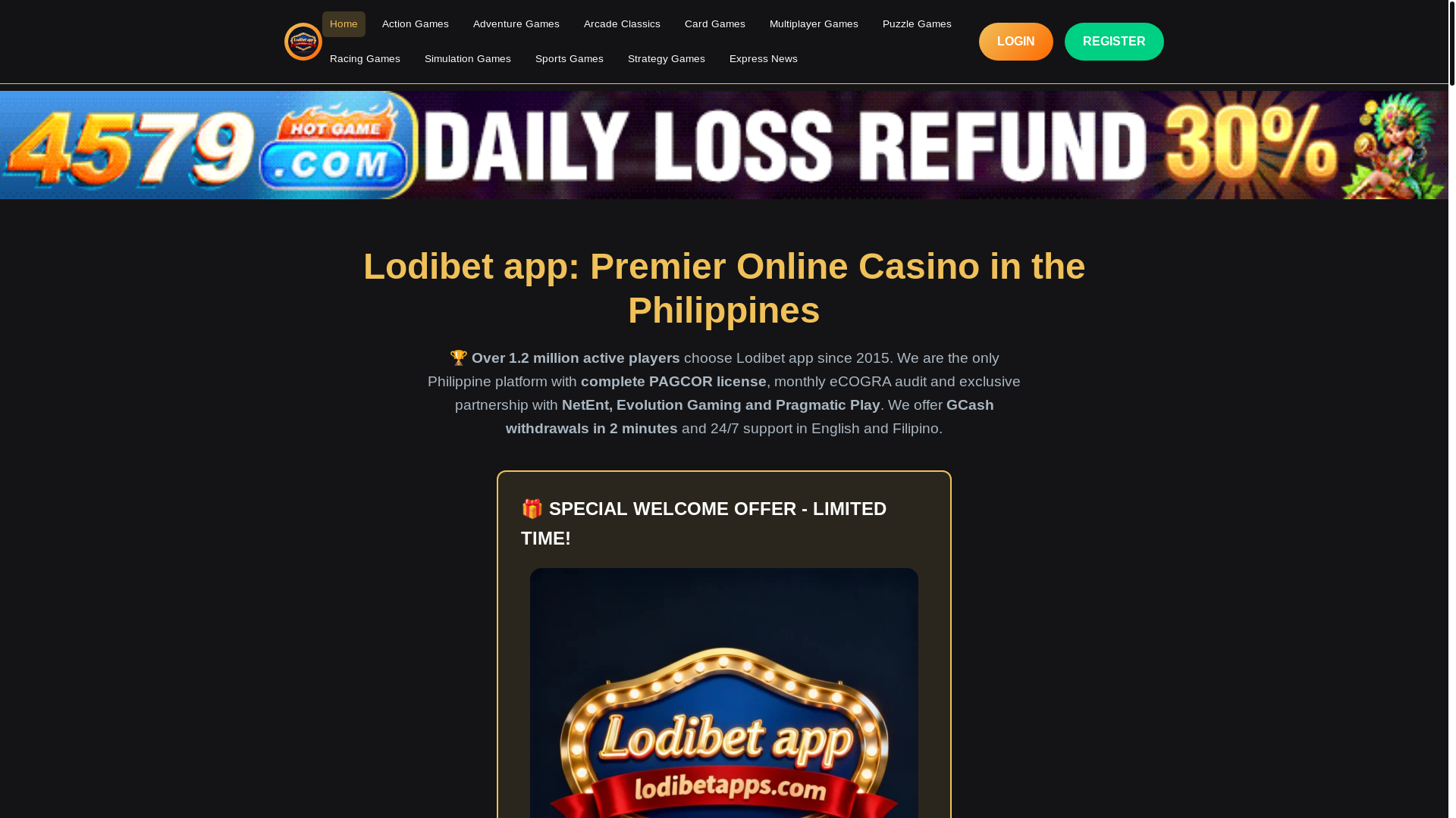 website screenshot of https://lodibetapps.com/