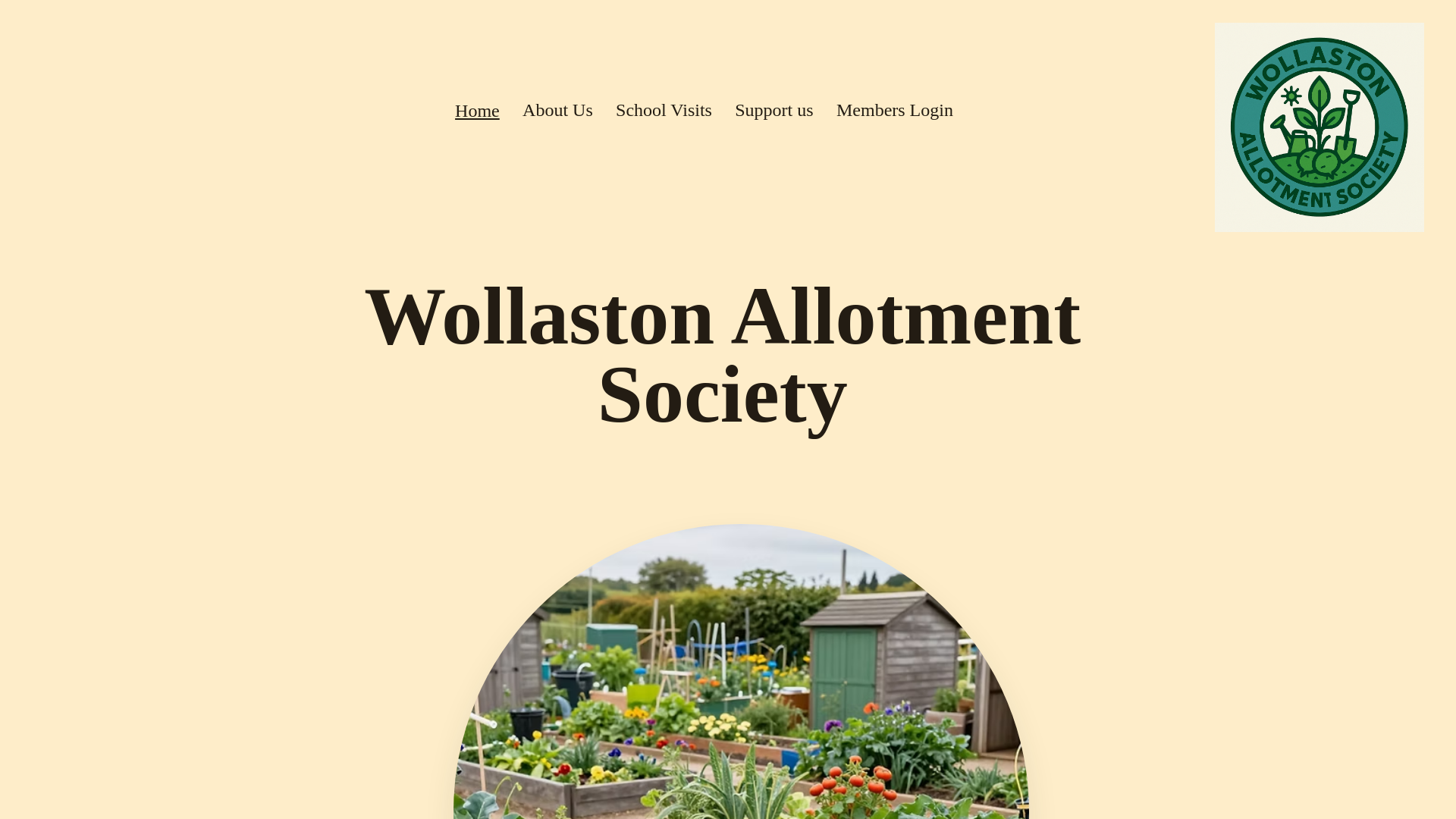 website screenshot of https://wollastonallotments.co.uk