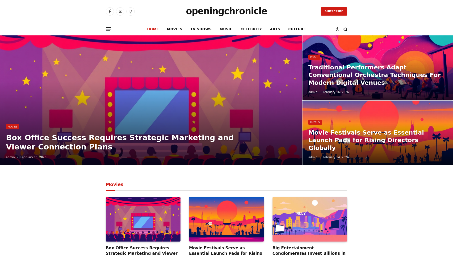 website screenshot of https://openingchronicle.co.uk/