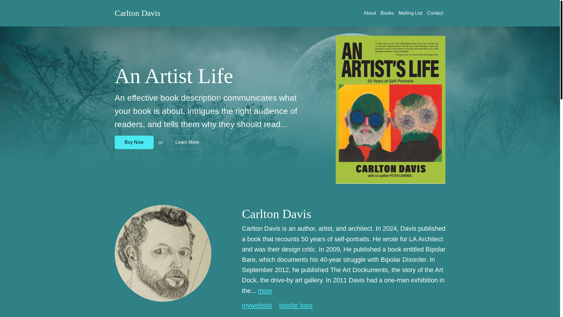 website screenshot of https://carltondavisanartistslife.com/