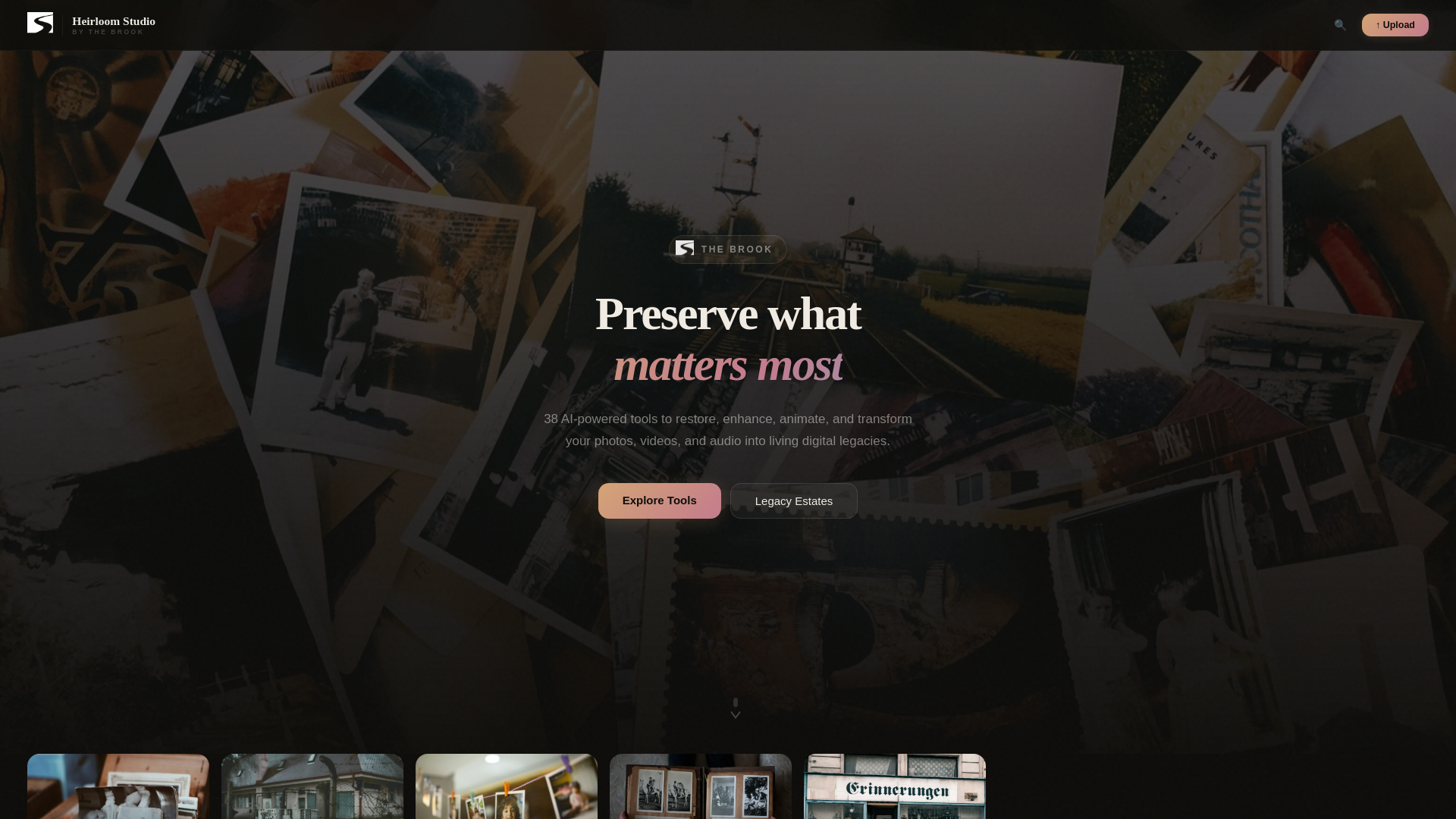 website screenshot of https://thebrook.app/