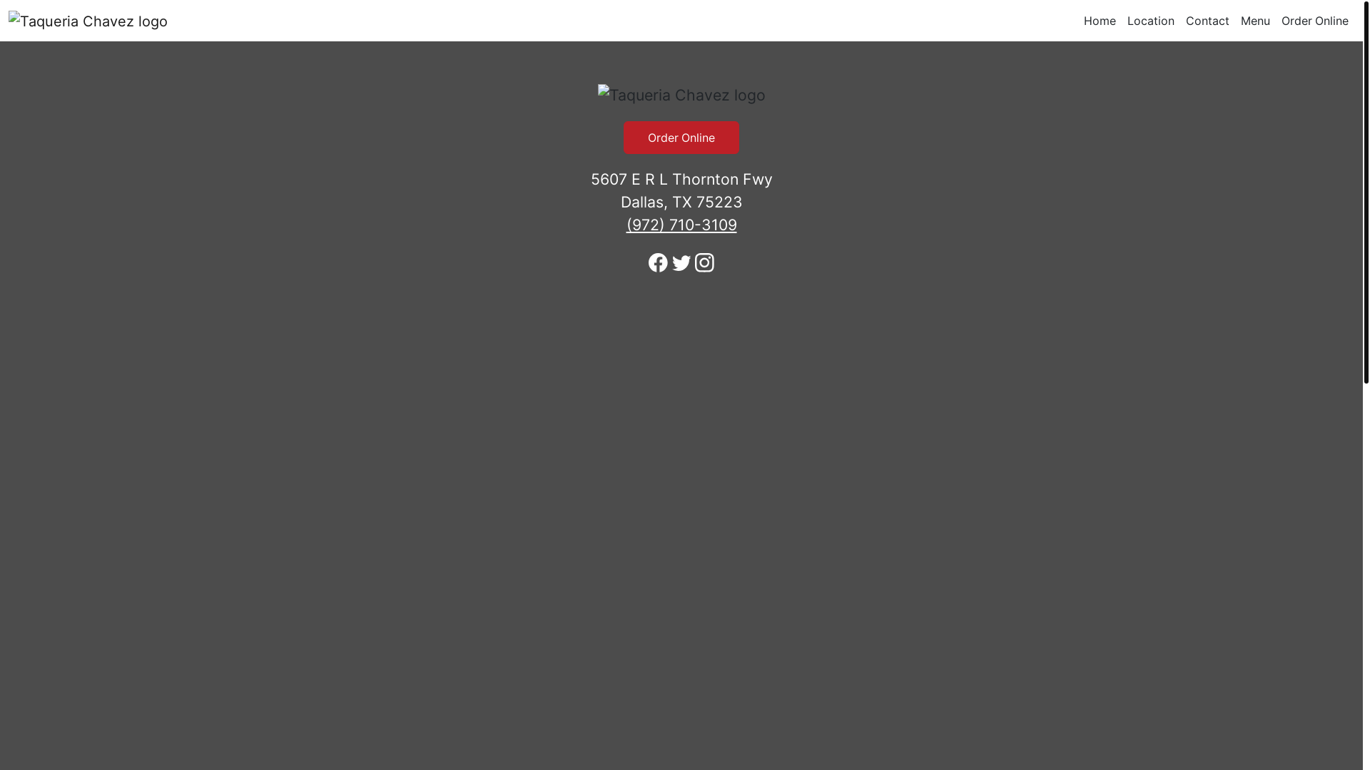 website screenshot of https://taqueriachaveztx.com/