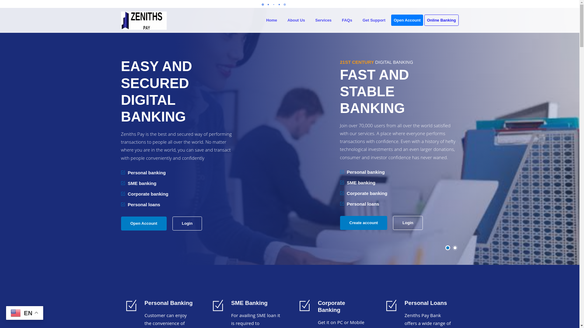 website screenshot of https://zenithpay.world/
