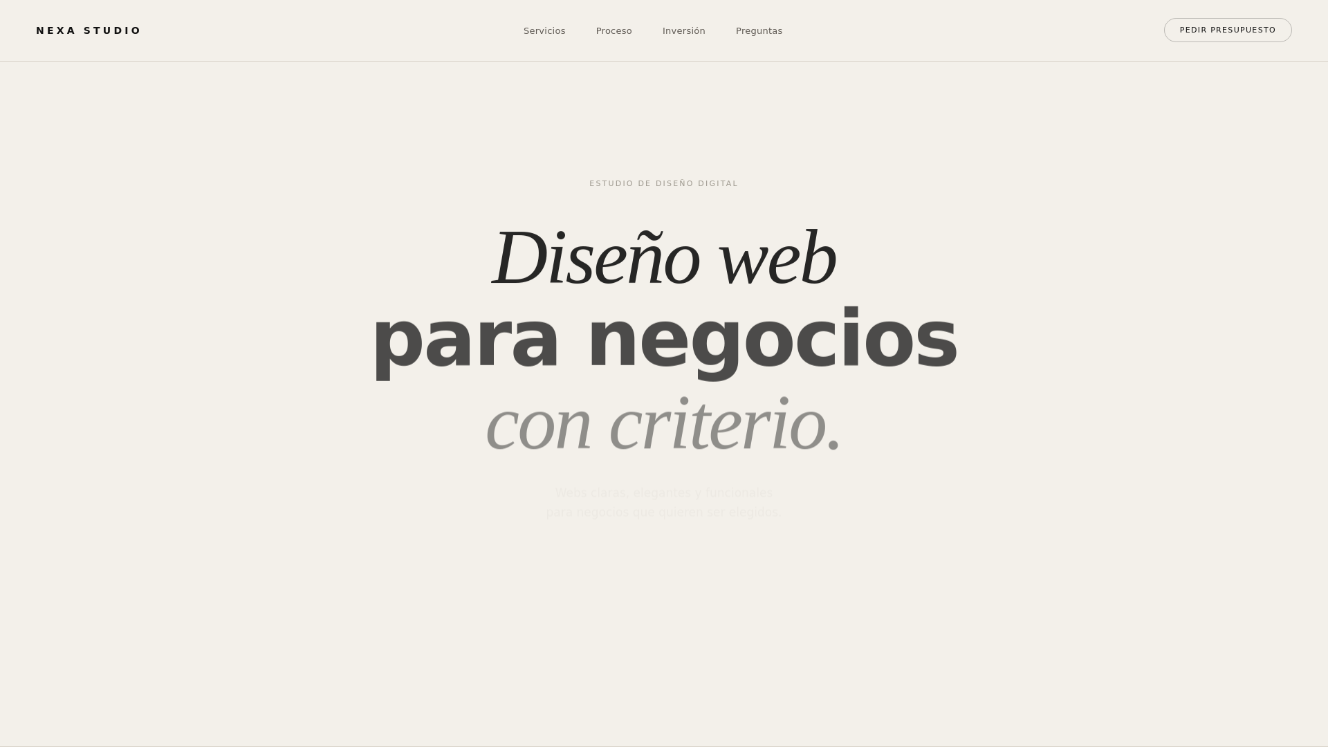 website screenshot of https://nexastudioweb.es/