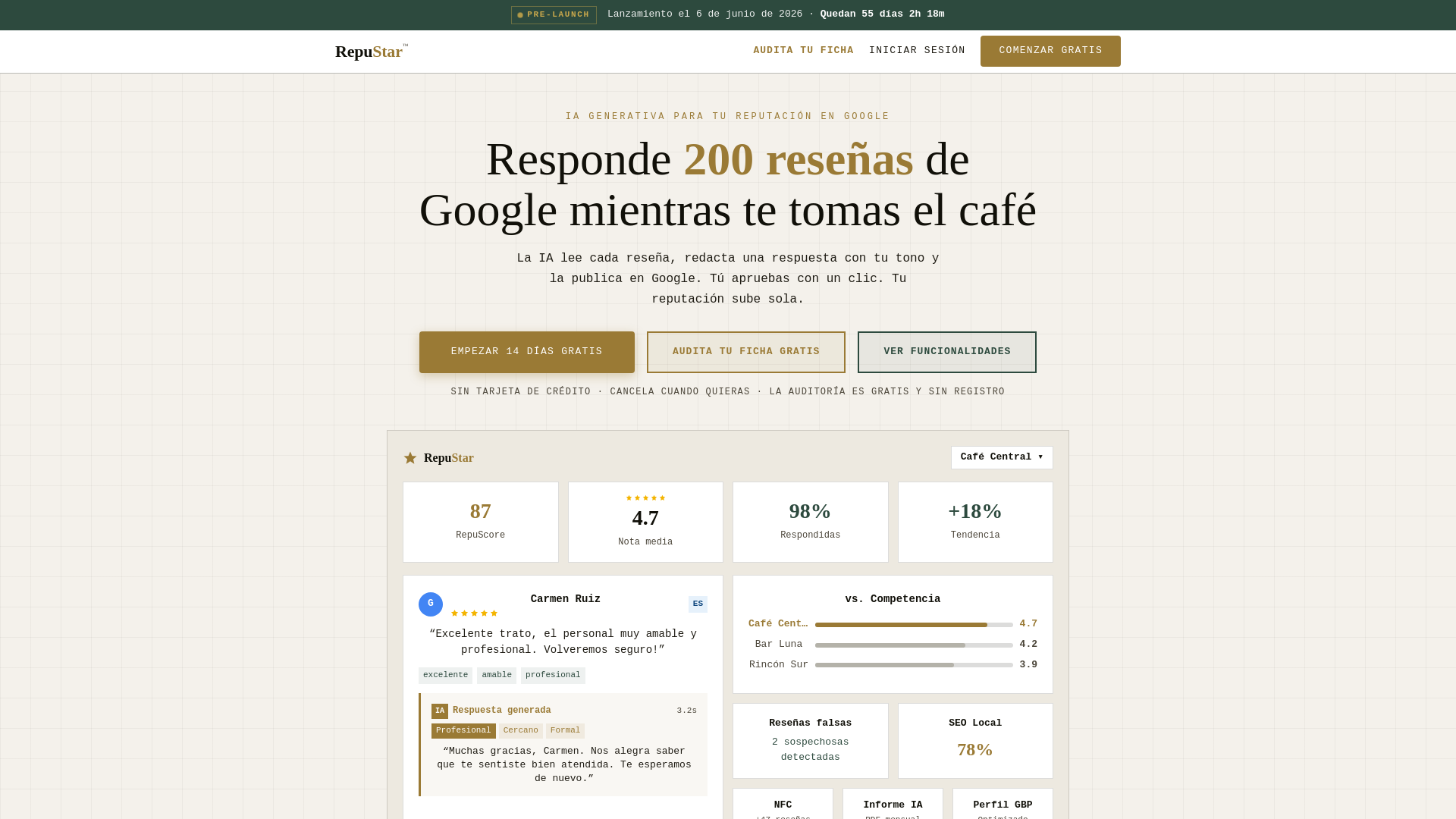 website screenshot of https://repustar.es