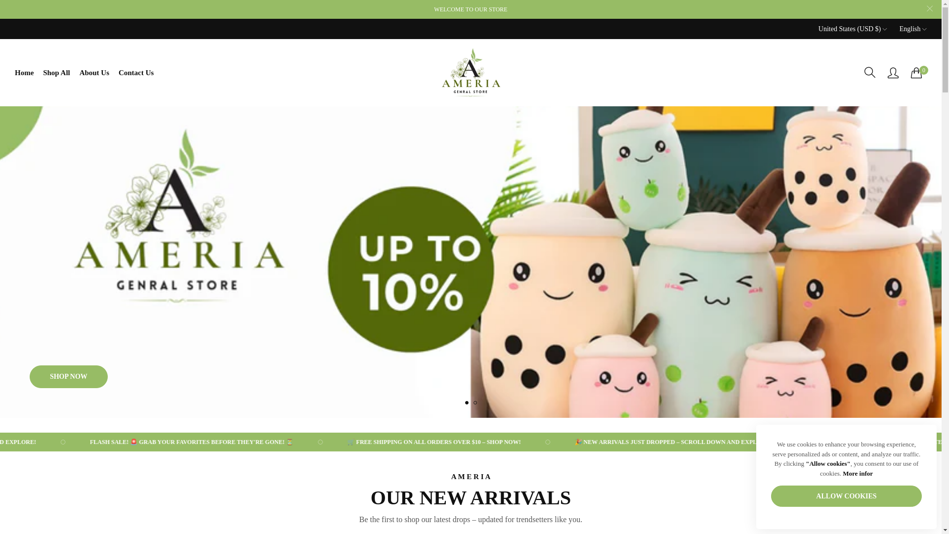 website screenshot of https://ameria.store/