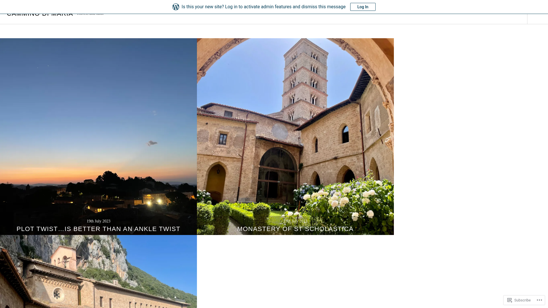website screenshot of https://camminodimaria.blog/