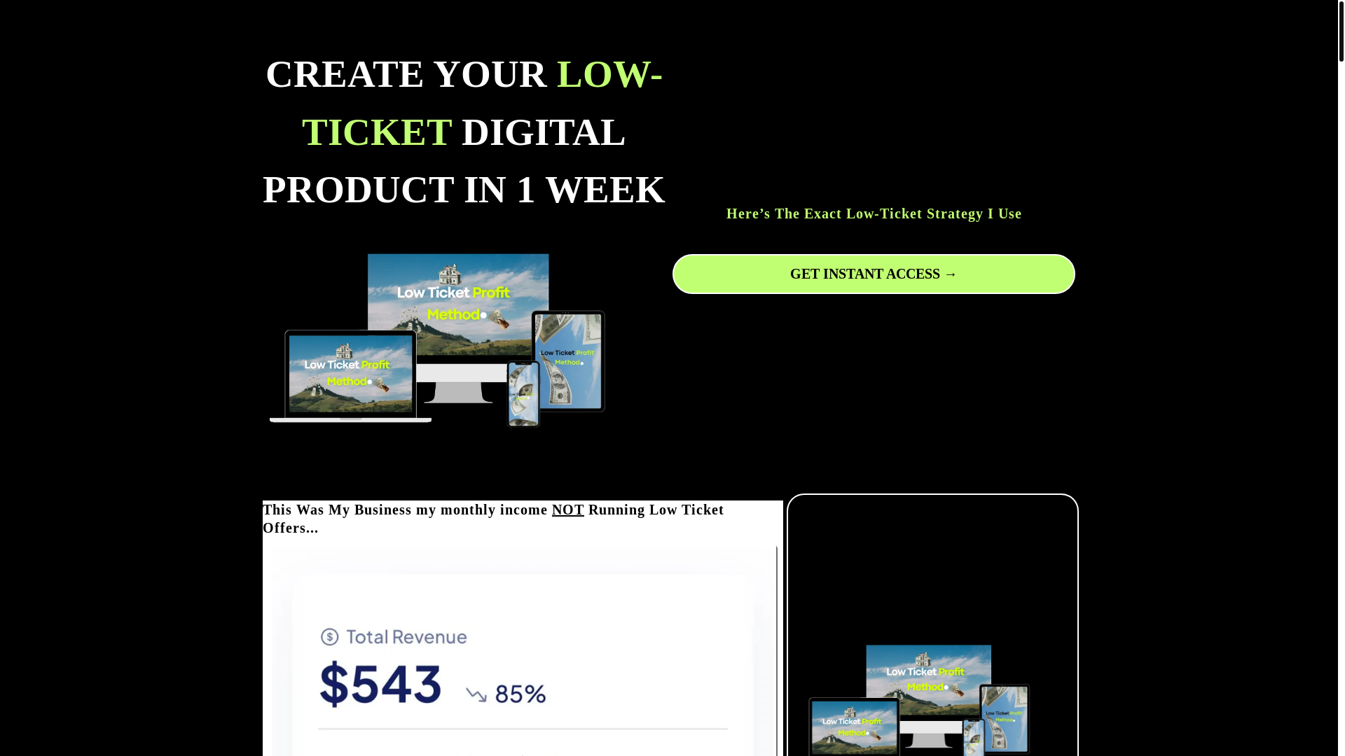 website screenshot of https://low-ticket-freedom.com/