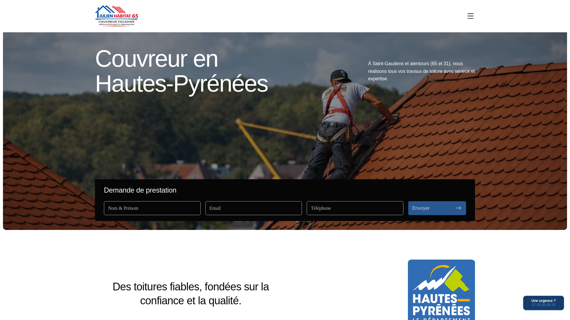 website screenshot of https://couvreur-hautegaronne.fr