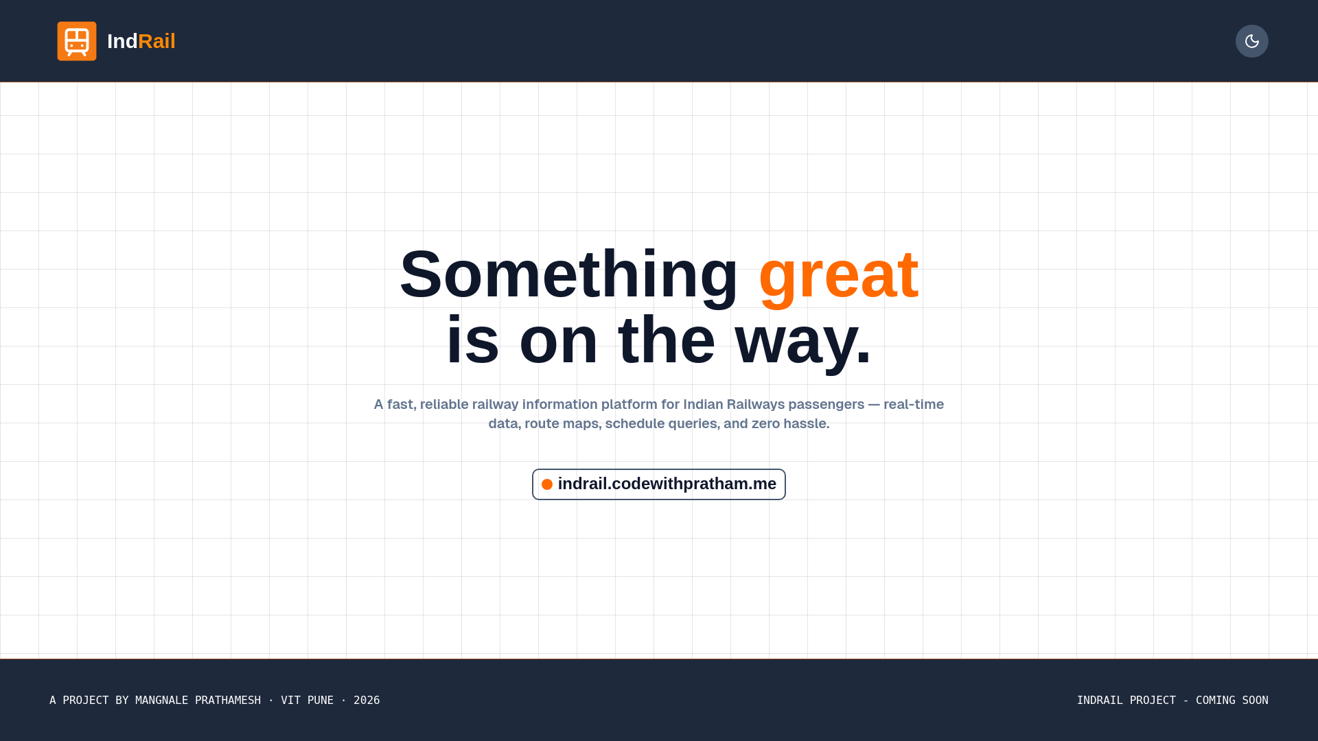 website screenshot of https://indrail-production.pages.dev/