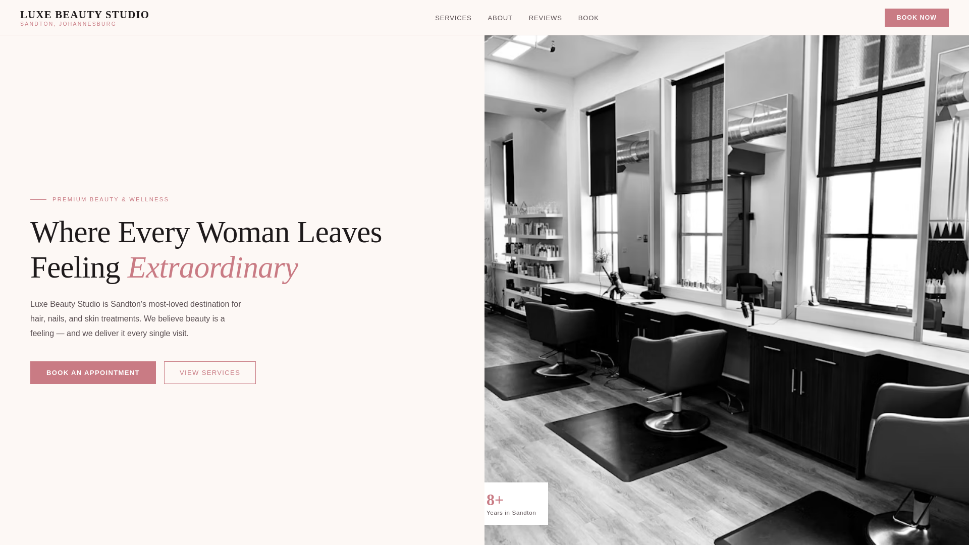 website screenshot of https://luxe-beauty-demo.pages.dev/