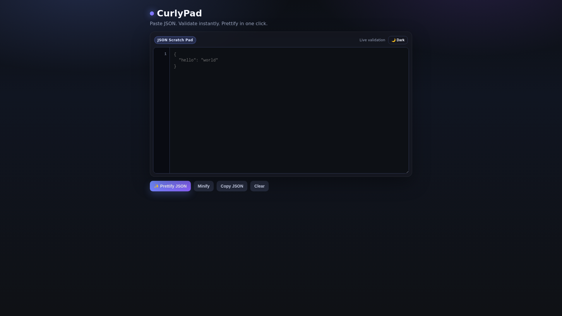 website screenshot of https://curlypad.pages.dev/