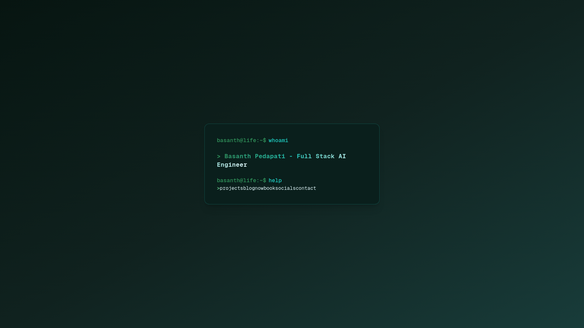 website screenshot of https://basanth.website/