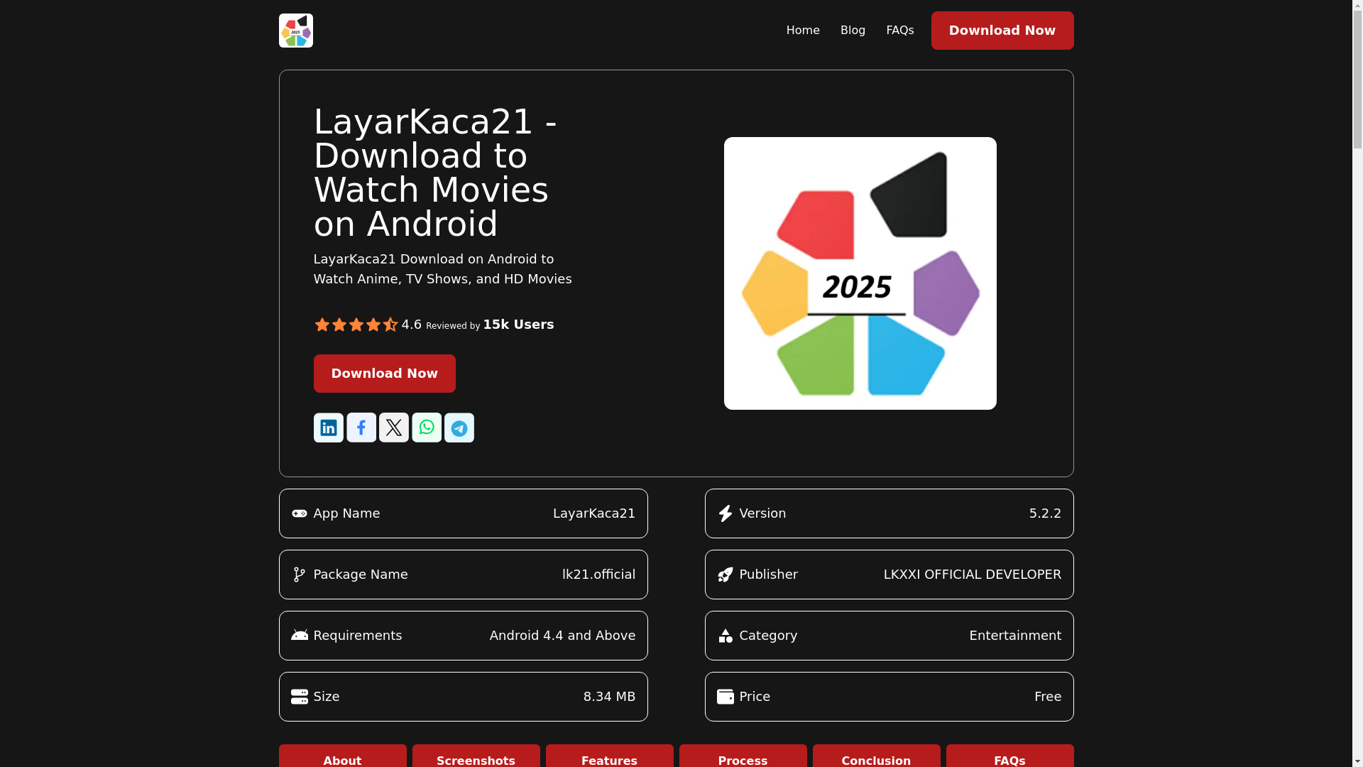 website screenshot of https://layarkaca21-8h2.pages.dev/