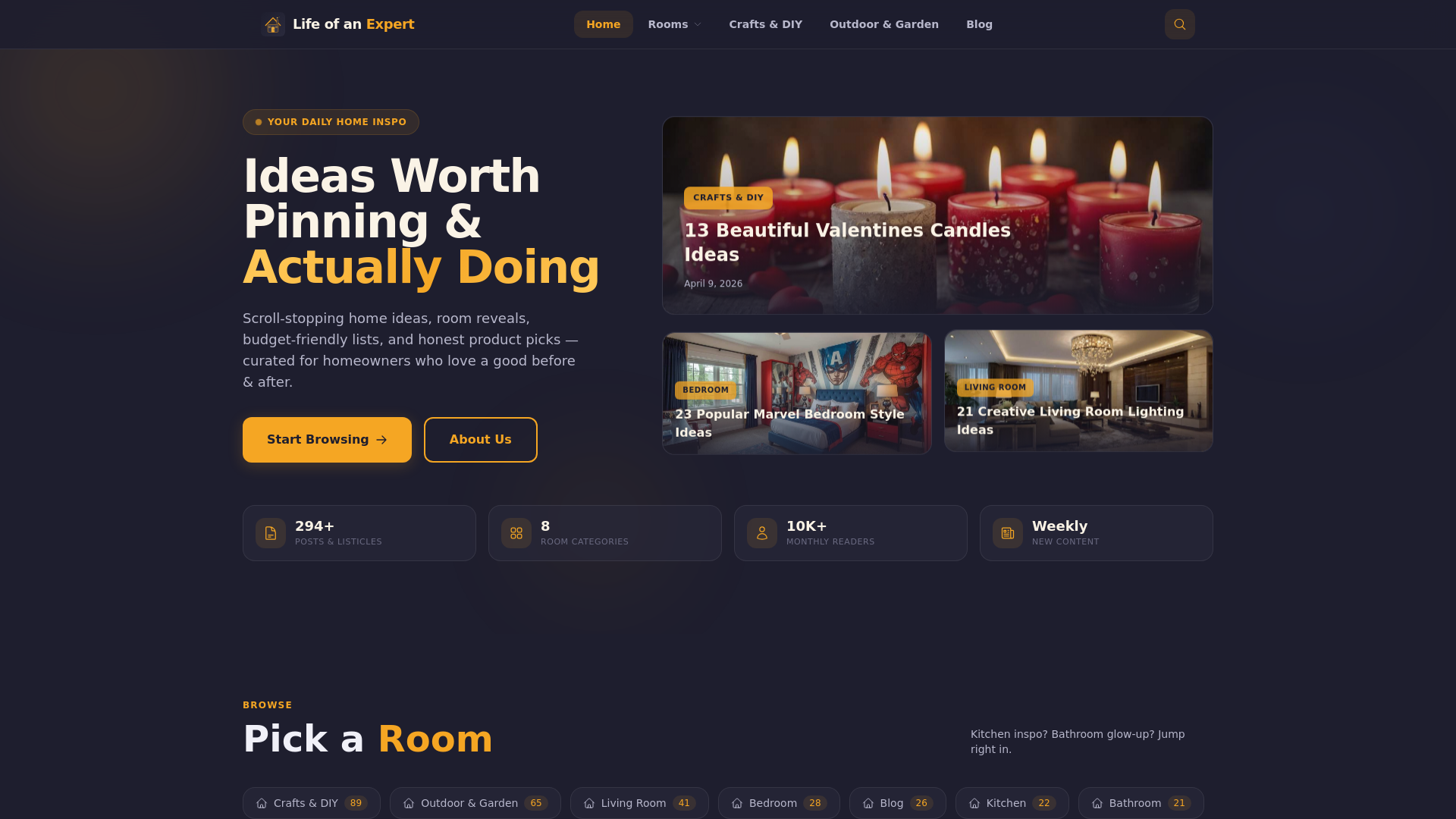 website screenshot of https://lifeofanexpert.com