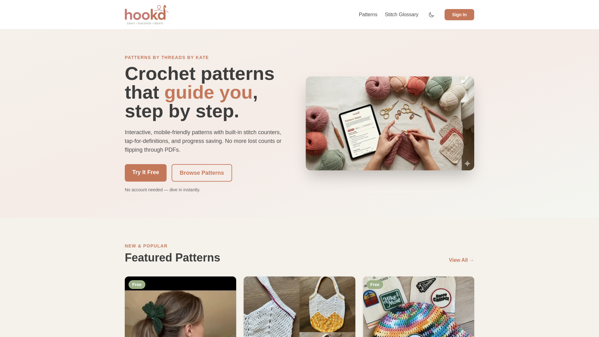 website screenshot of https://hookd.community/