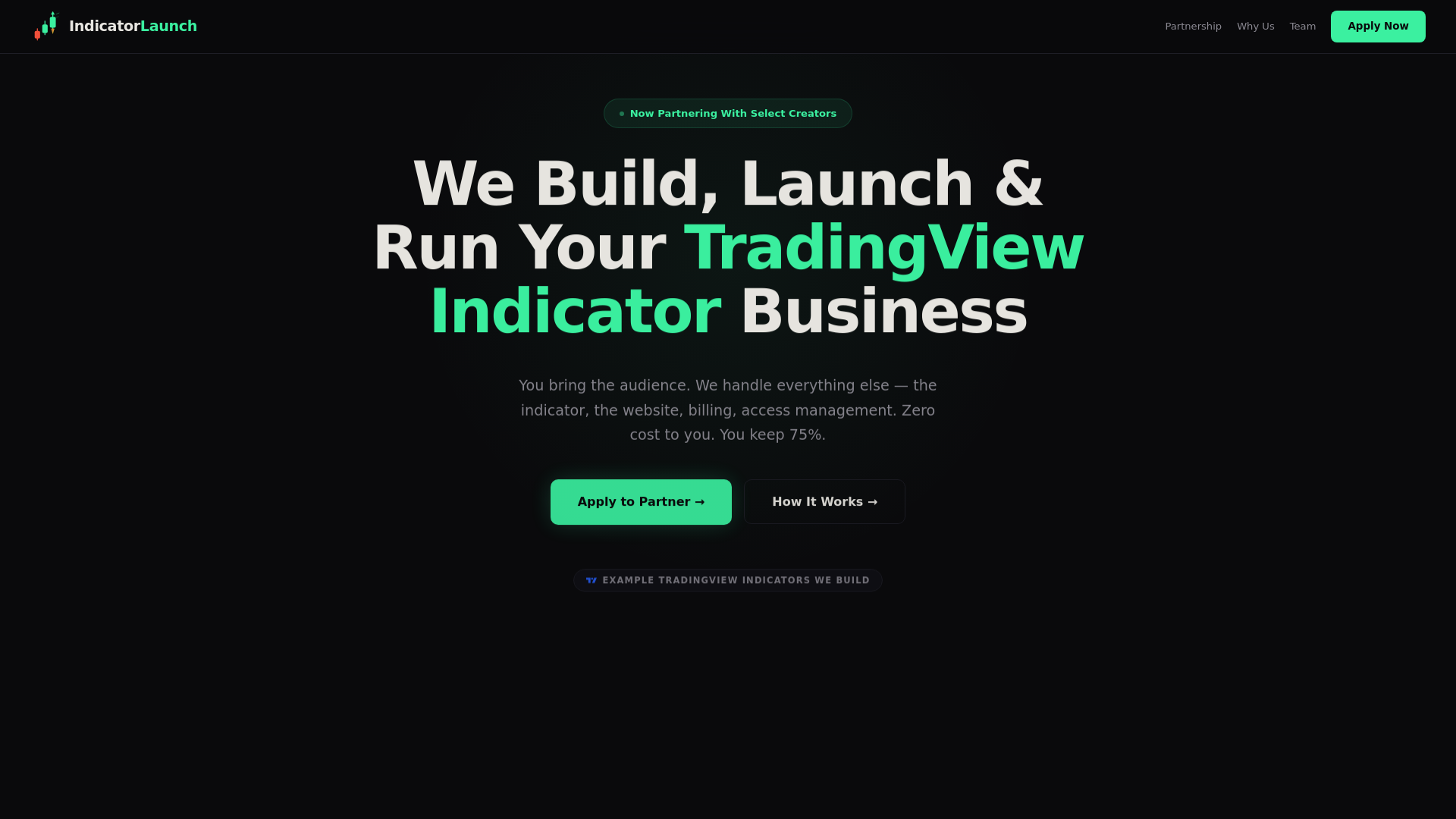 website screenshot of https://indicatorslaunch.com/